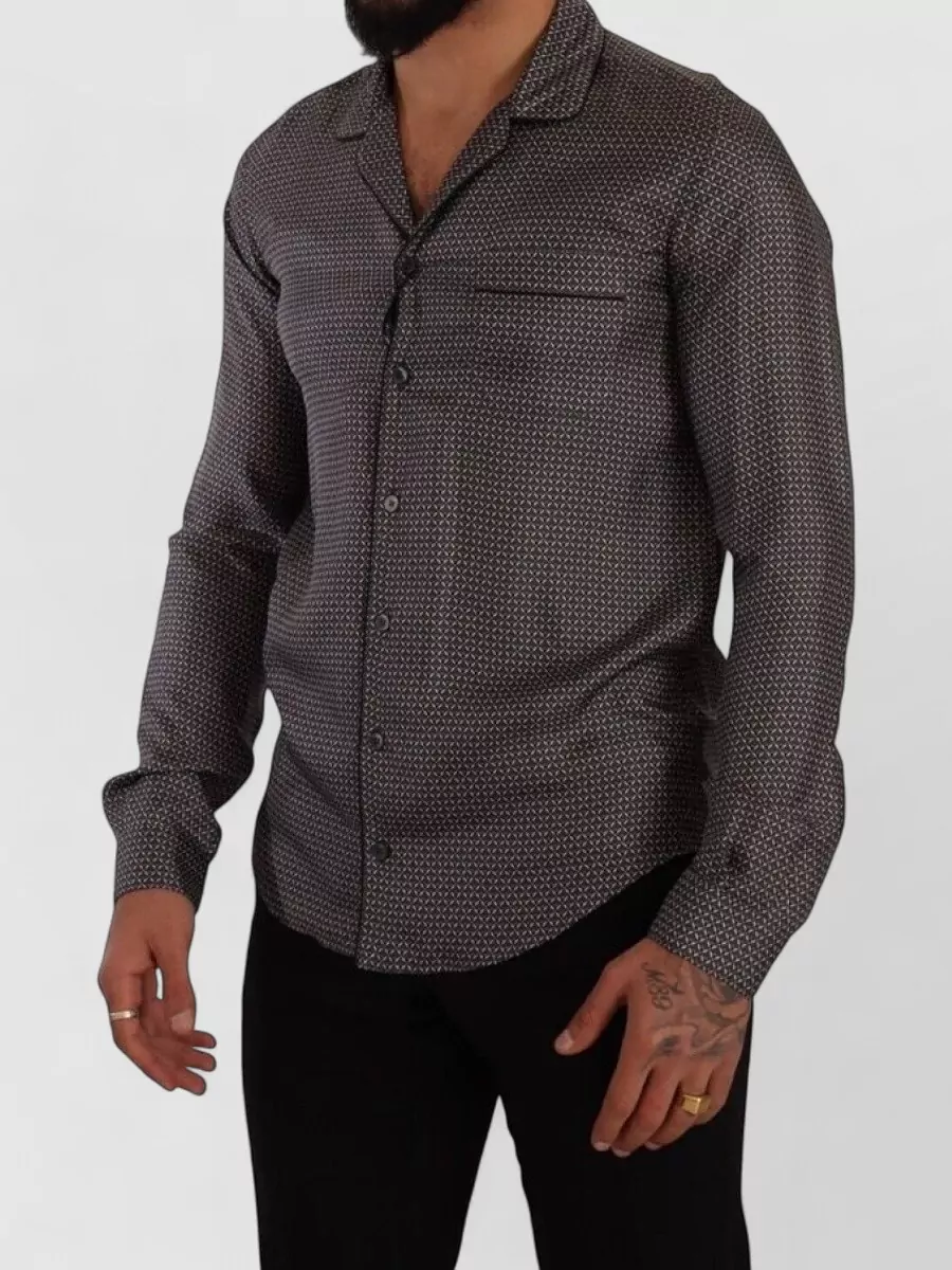 Dolce&Gabbana Silk Printed Long-Sleeve Shirt