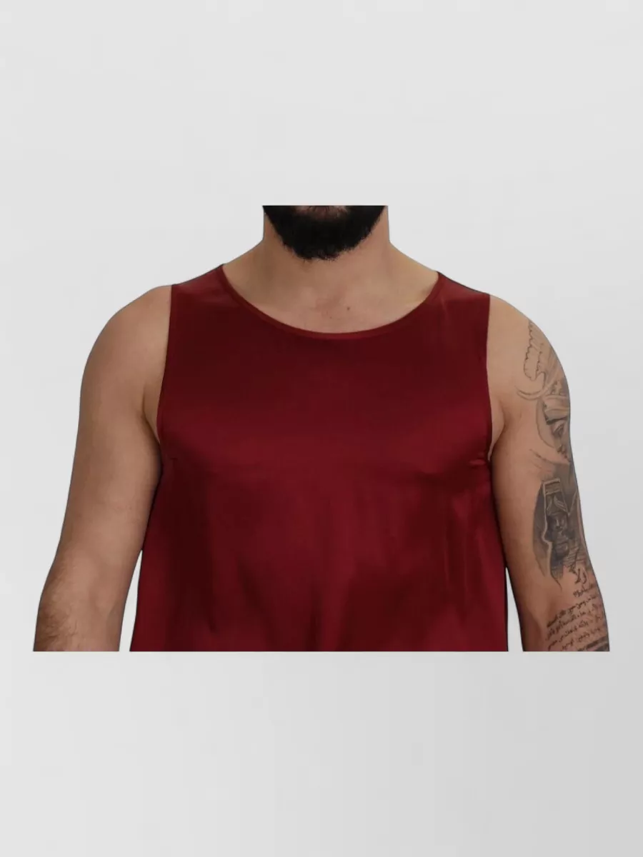 Dolce&Gabbana Silk Round Neck Sleeveless Tank Top
