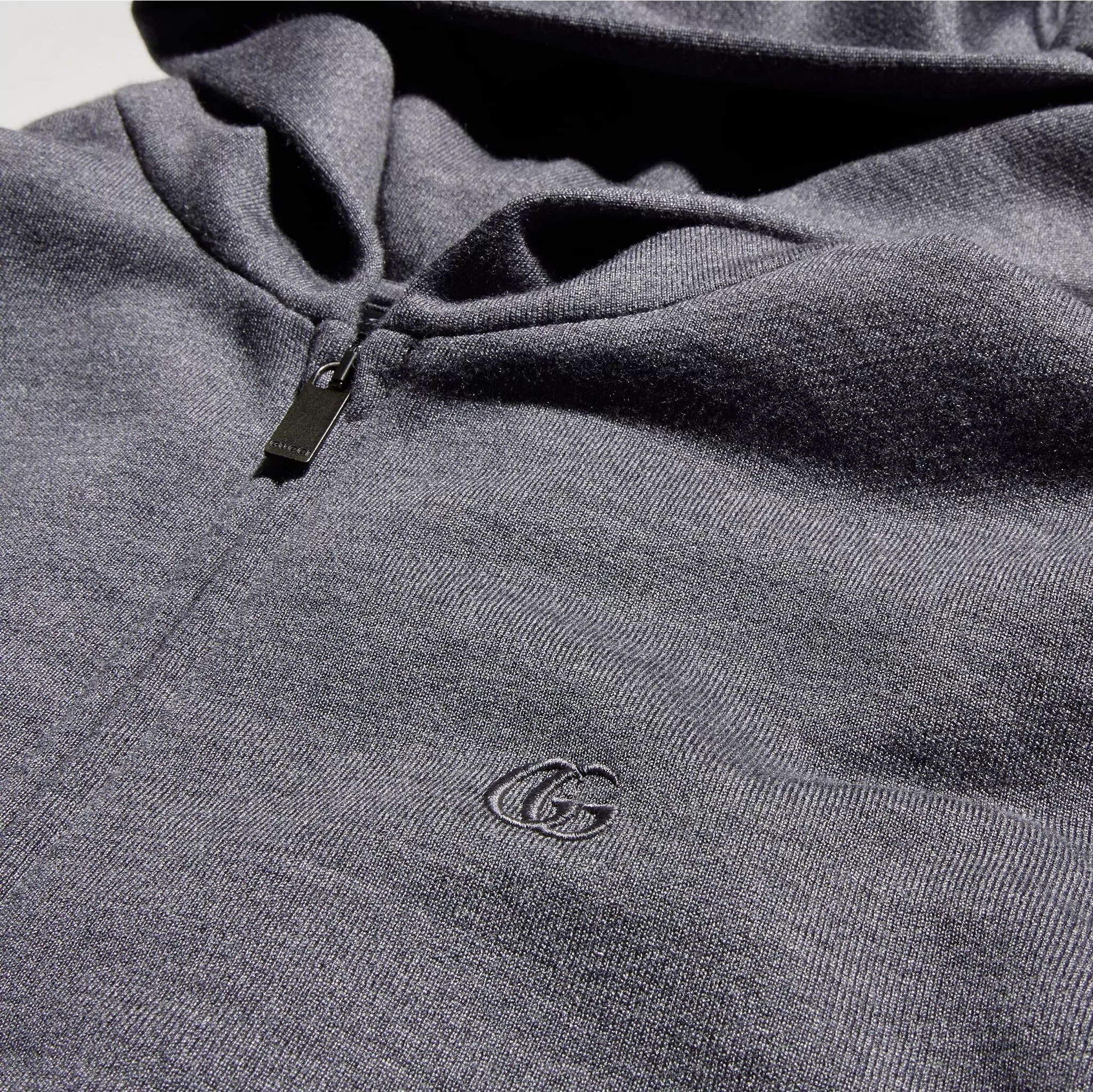 Gucci Silk Cotton Jersey Zip Hoodie
