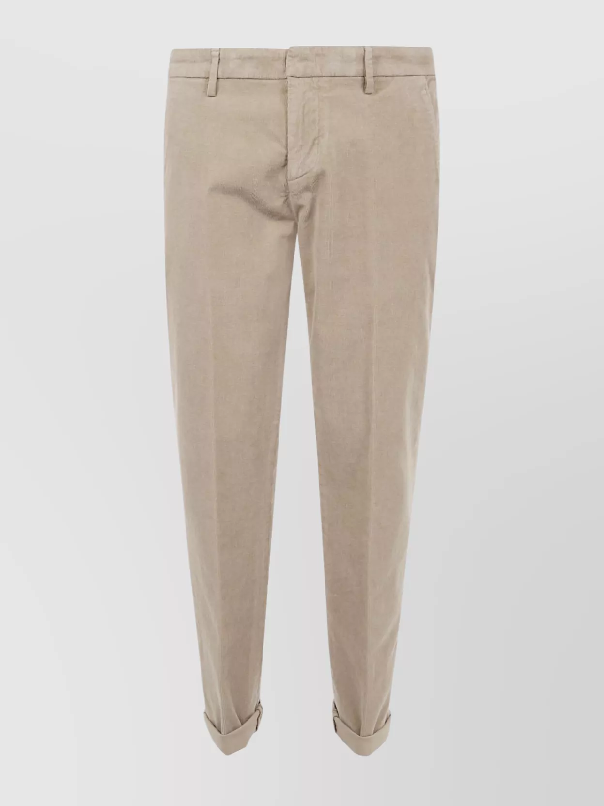 Dondup Cuffed Trousers With Belt Loops And Pockets In Green