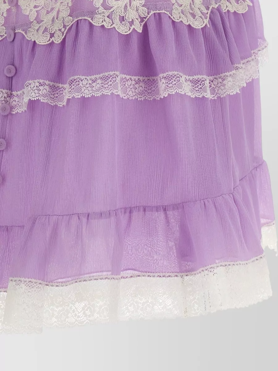 Alberta Ferretti Lace Trim Top Adjustable Straps