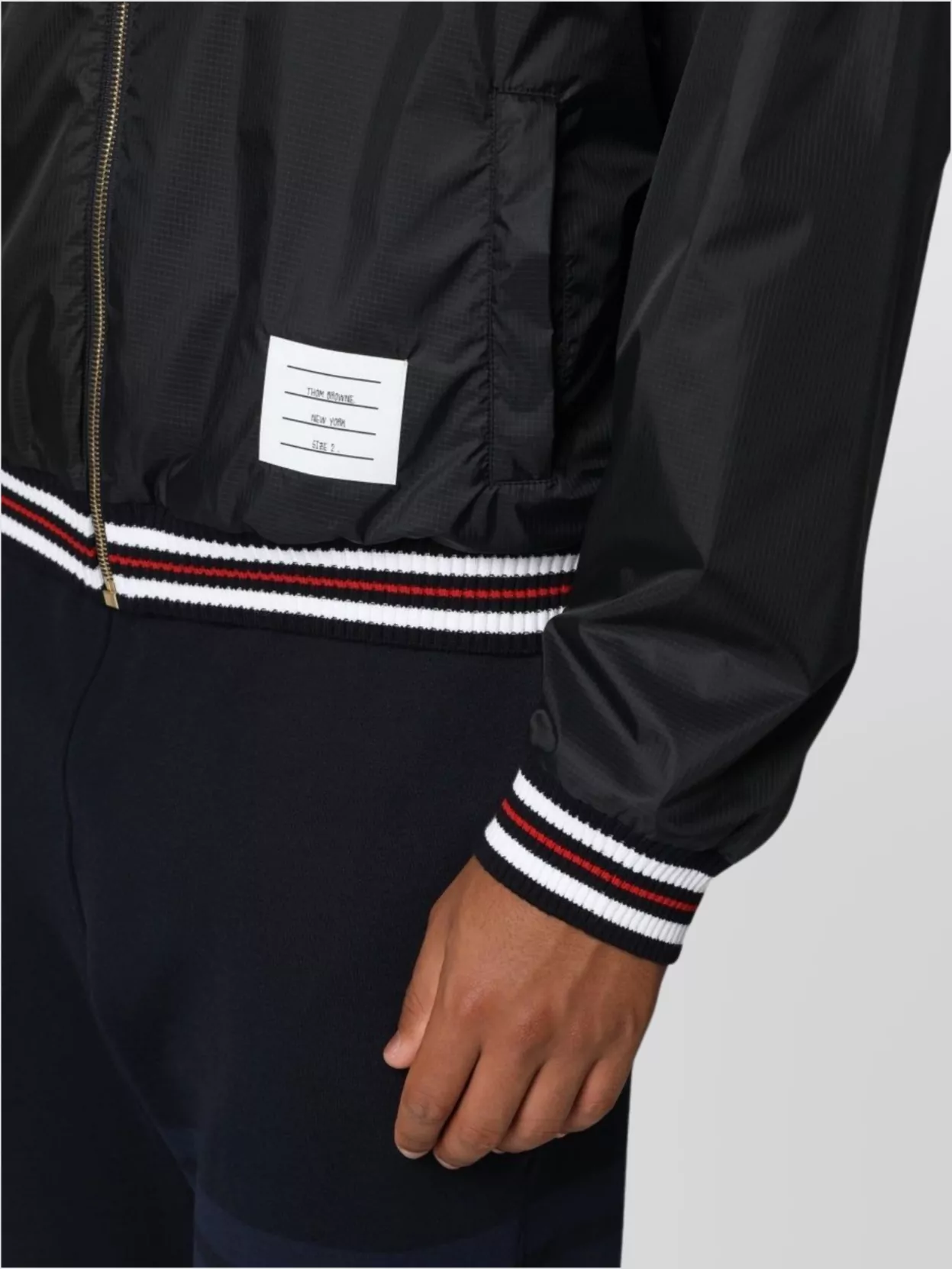 Thom Browne Lightweight Bomber Jacket Adjustable Hood