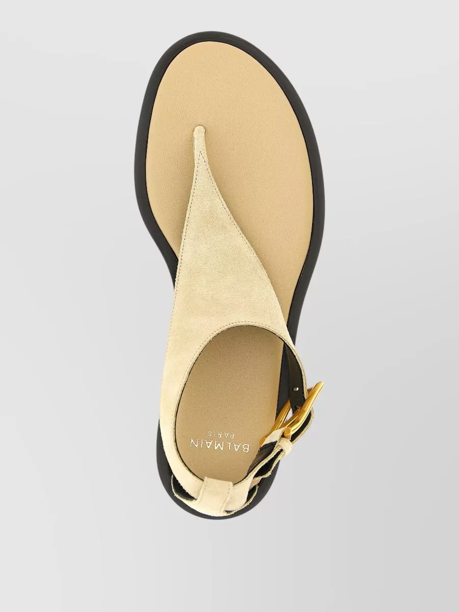 Balmain Anthem Flat Thong Strap Open Toe Sandals