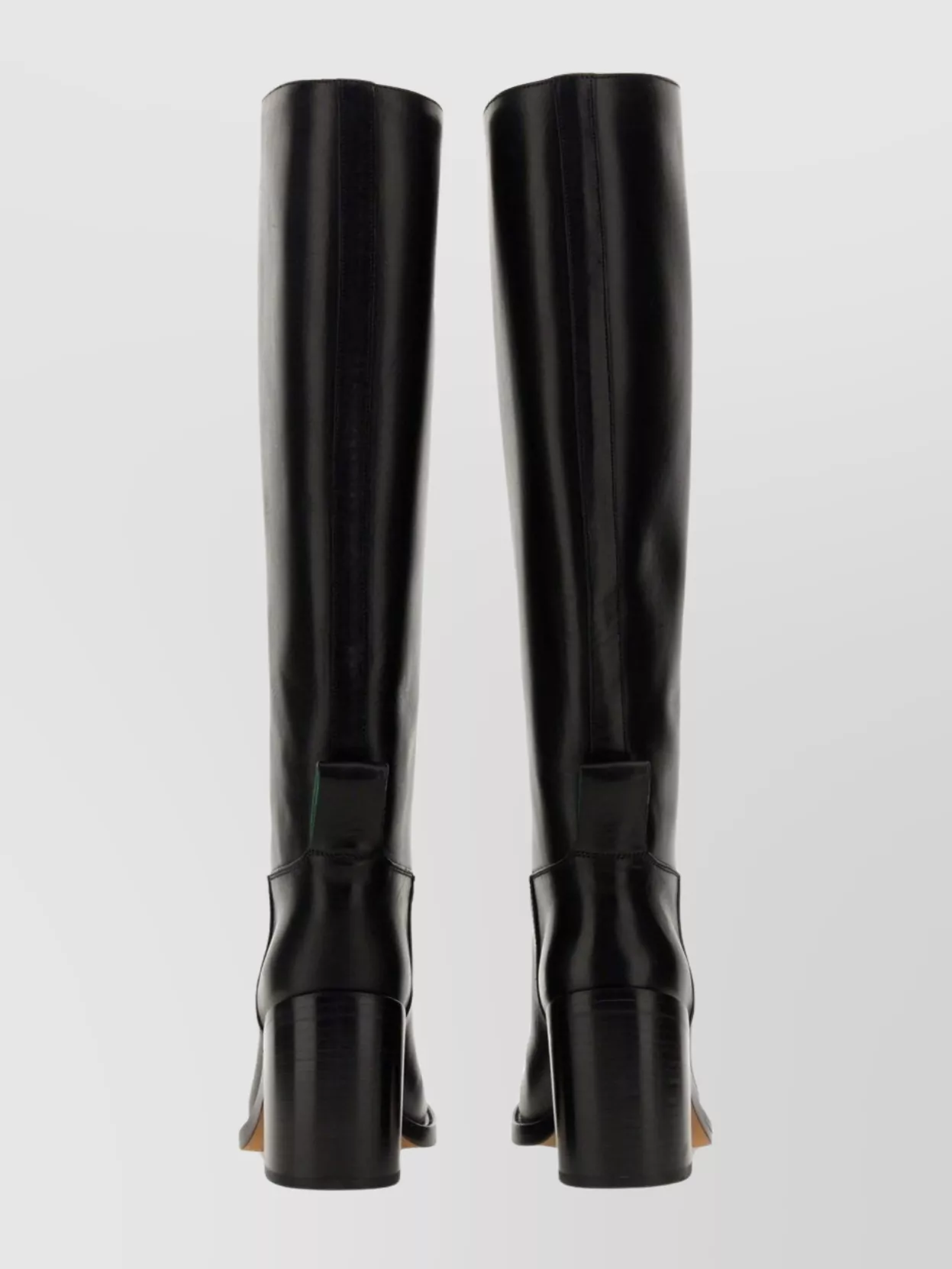 Bottega Veneta Leather High Shaft Block Heel Boots In Animal Print