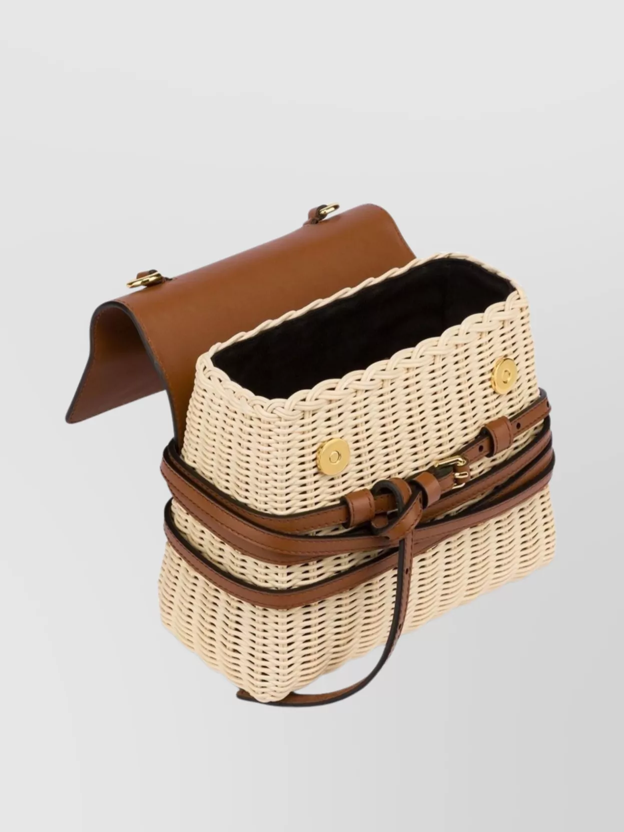 Moschino Woven Texture Shoulder Bag With Buckle