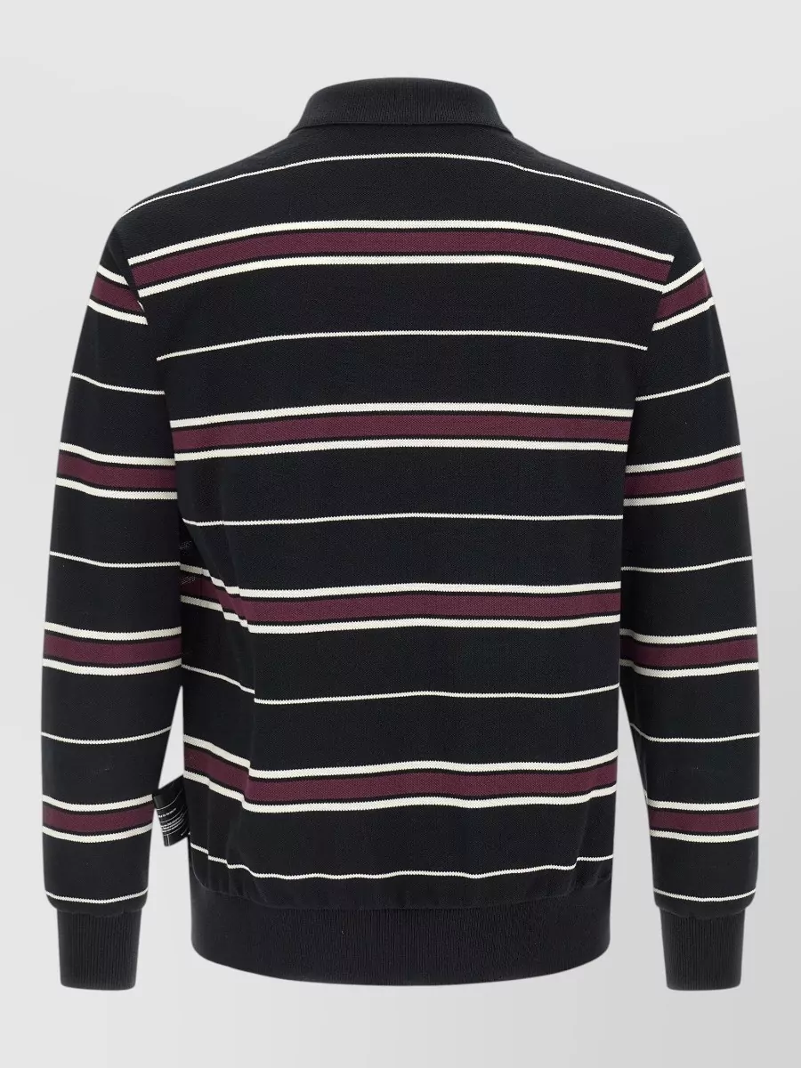 Undercover Striped Cotton Long-Sleeve Polo Shirt