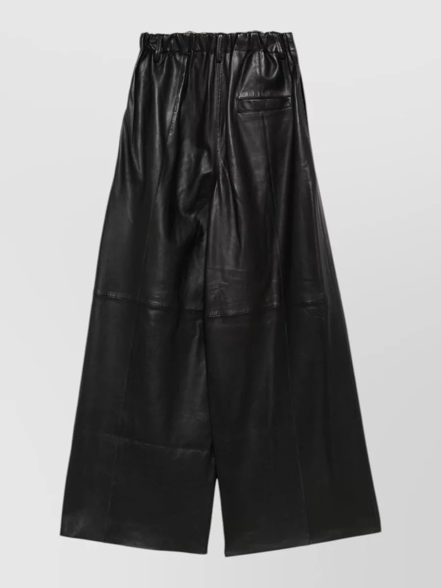 Alysi Leather Wide-Leg Trousers