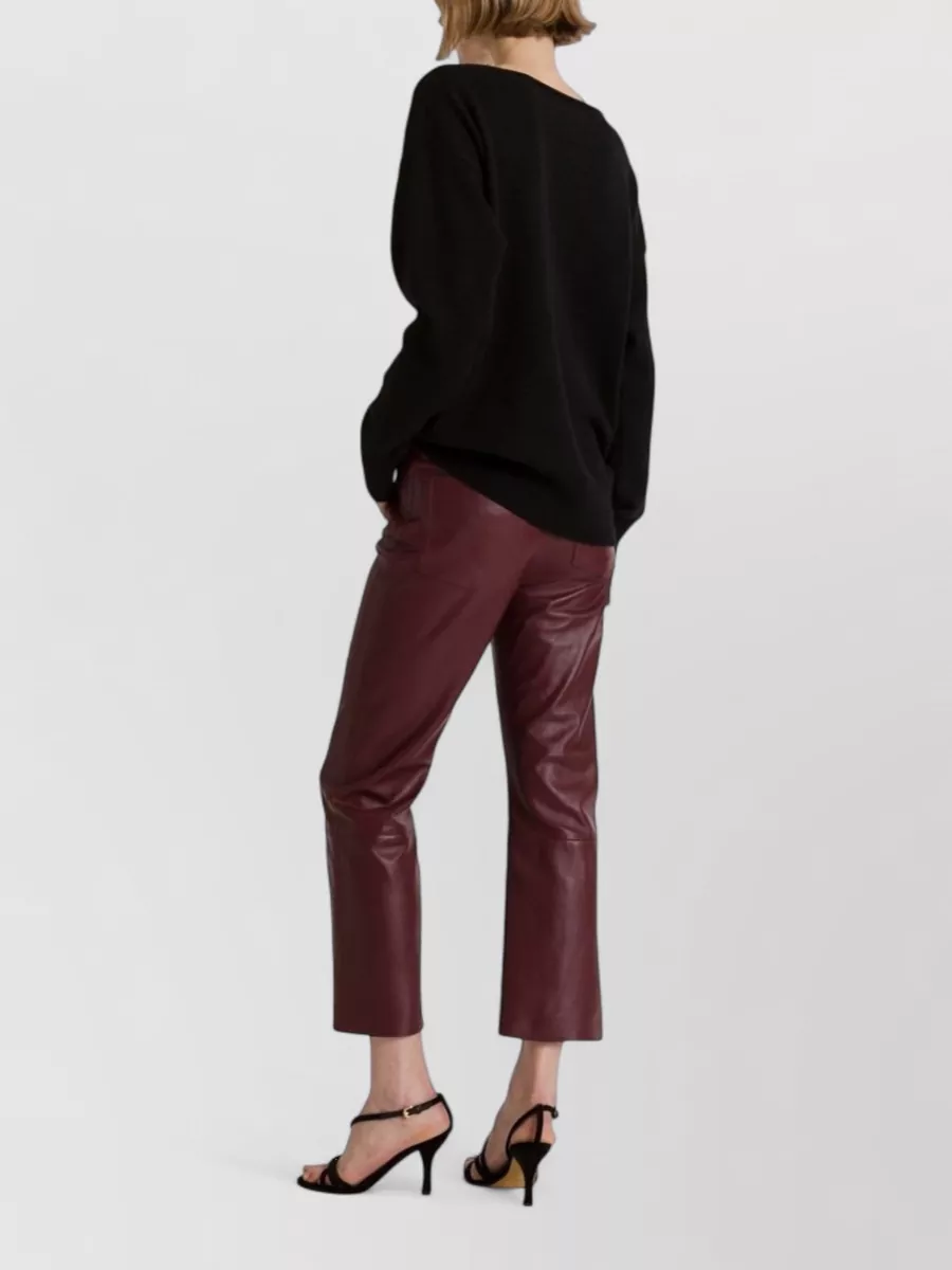 Alberta Ferretti Faux Leather High-Rise Trousers