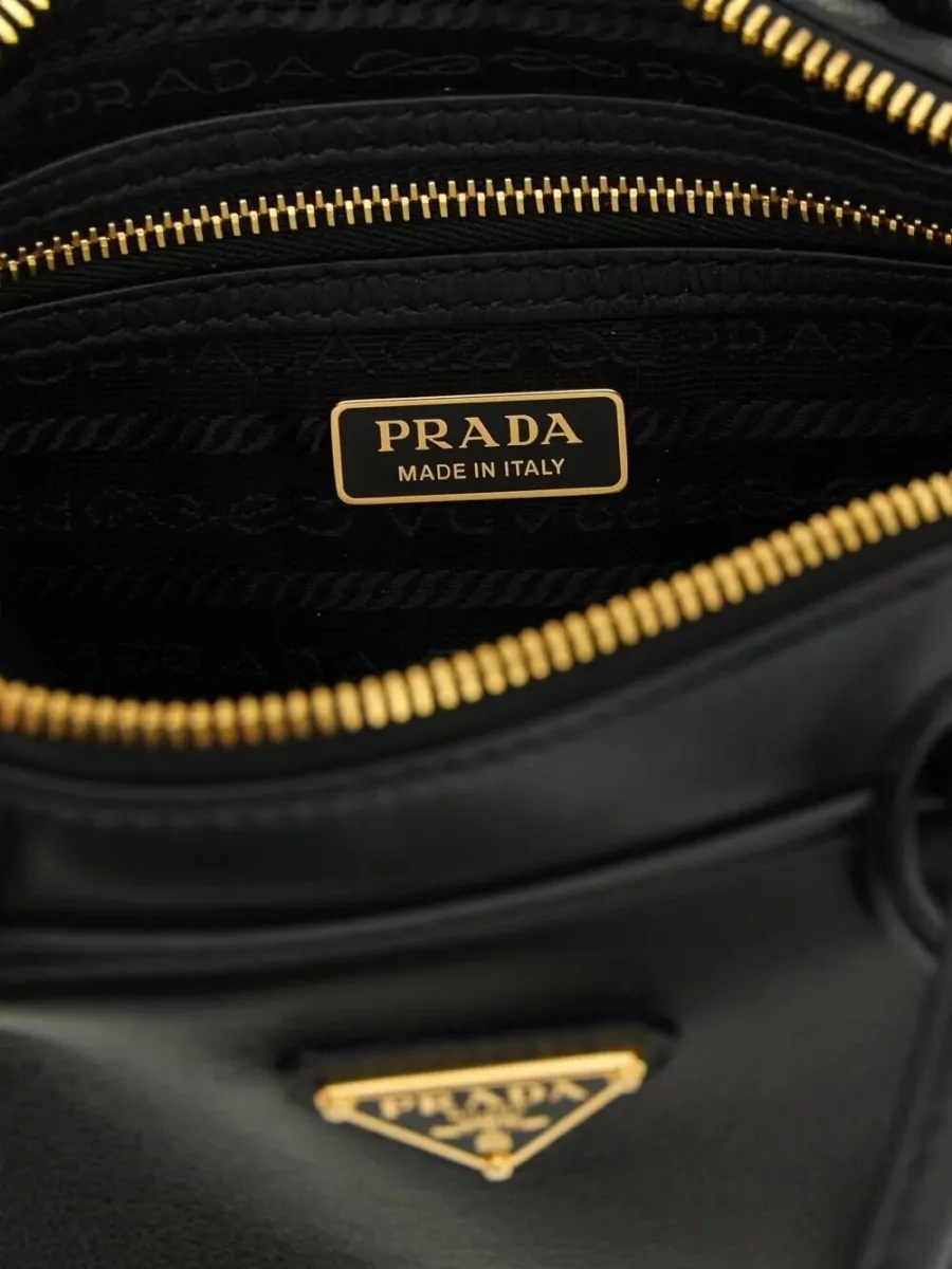 Prada Small Leather Tote Bag Top Handle Strap