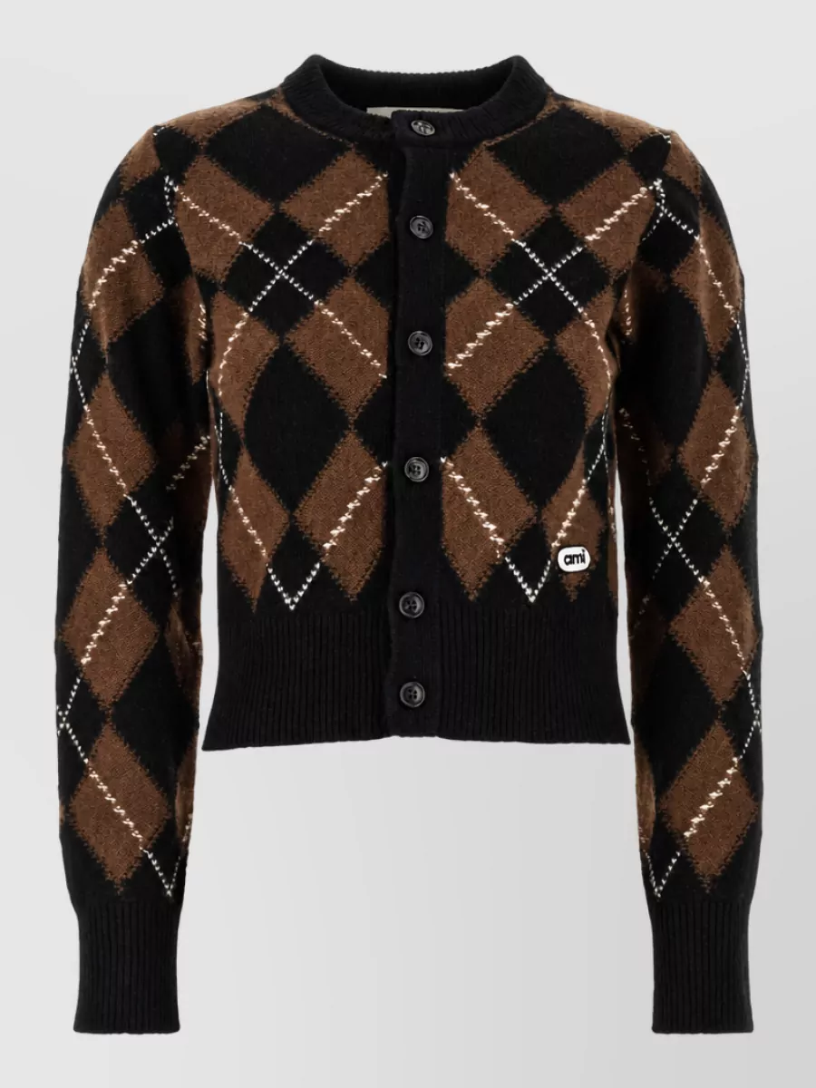 Ami Paris Wool embroidered cardigan