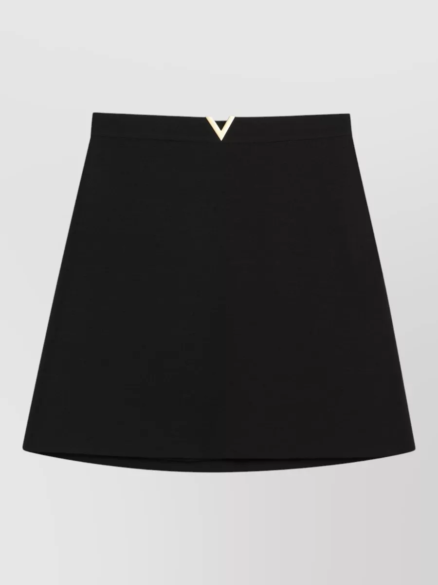 Valentino Mini Skirt A Line V Gold Detail In Multi