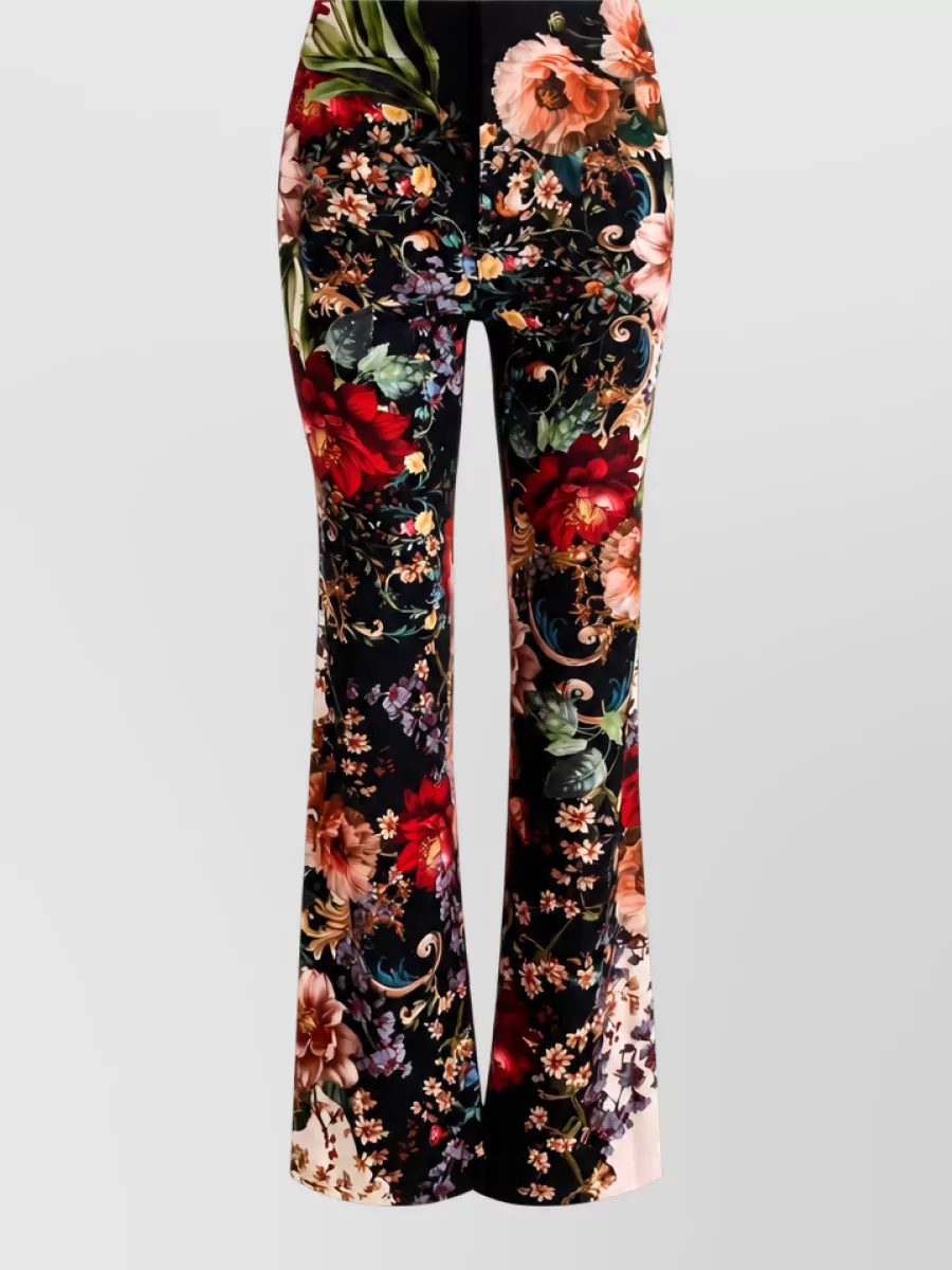 Alice + Olivia Floral-Print Bootcut Trousers