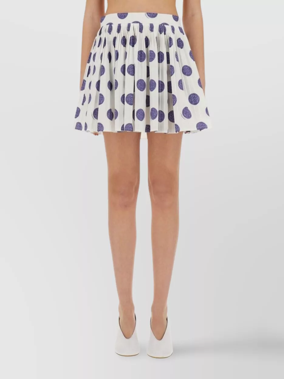 Moschino Polka Dots High Waist Pleated Skirt