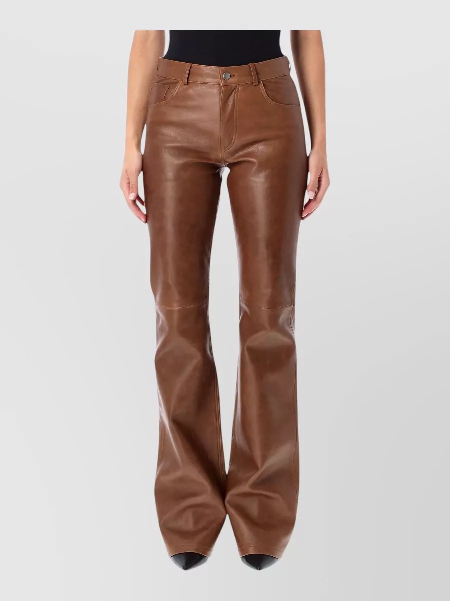 Haikure Leather high-rise flared pants