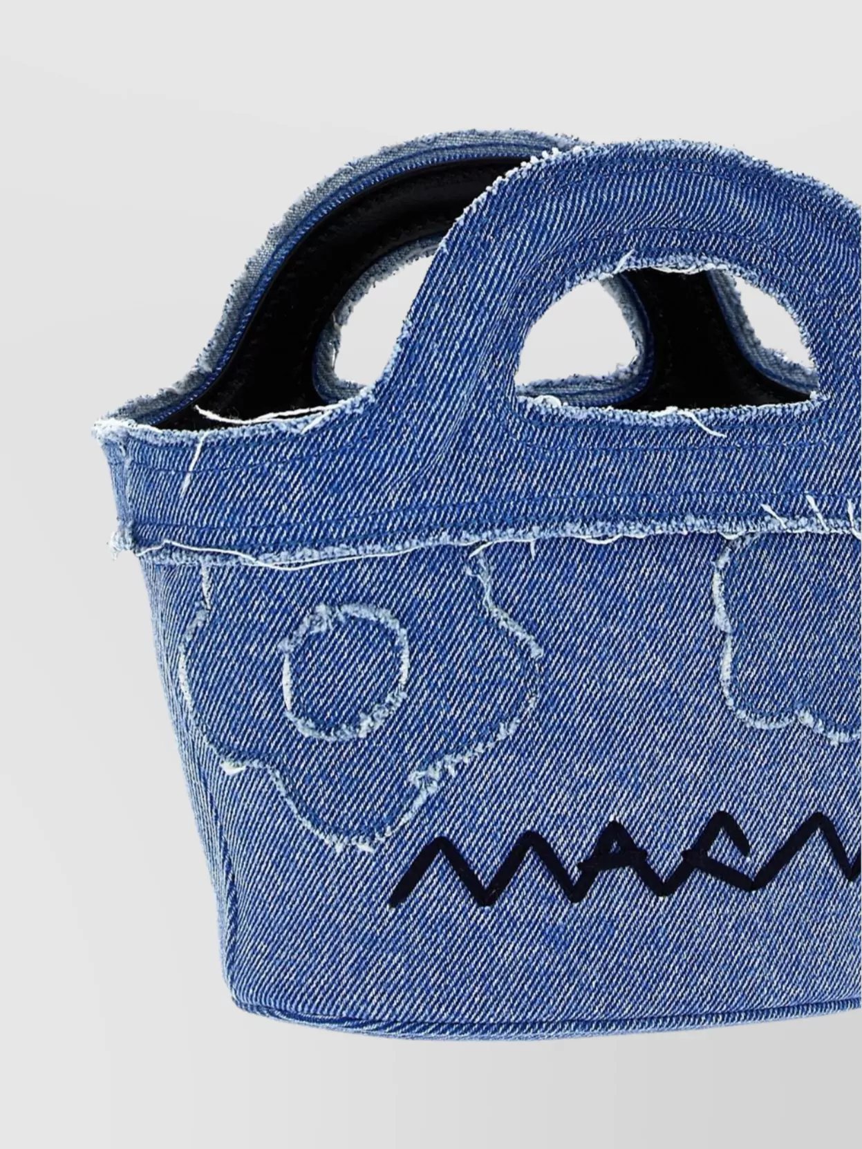 Marni Frayed Top Handle Graphic Print Tote Bag