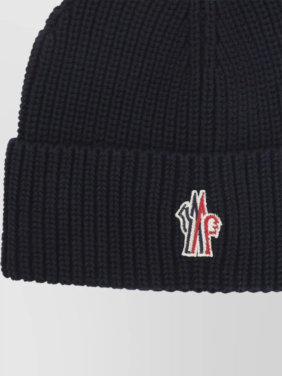 Moncler Grenoble Ribbed Knit Hat Turn Up Cuff