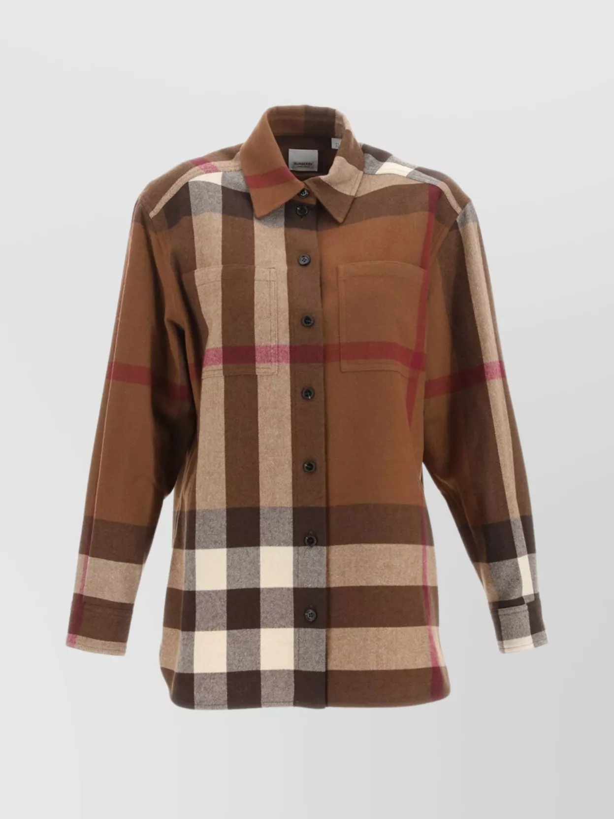 Shop Burberry Avalon Checkered Top With Chest Pocket