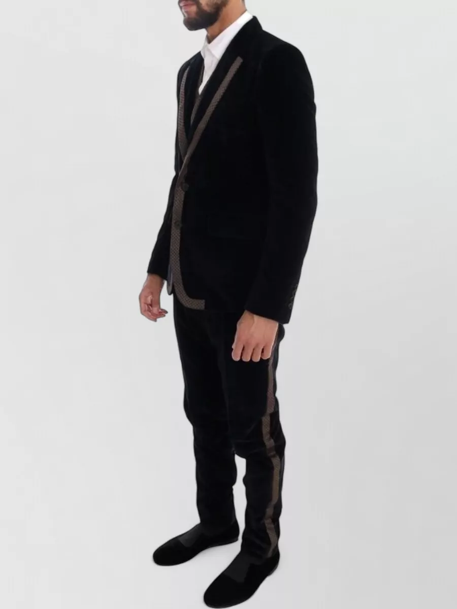Dolce&Gabbana Silk Velvet Slim Three Piece Suit