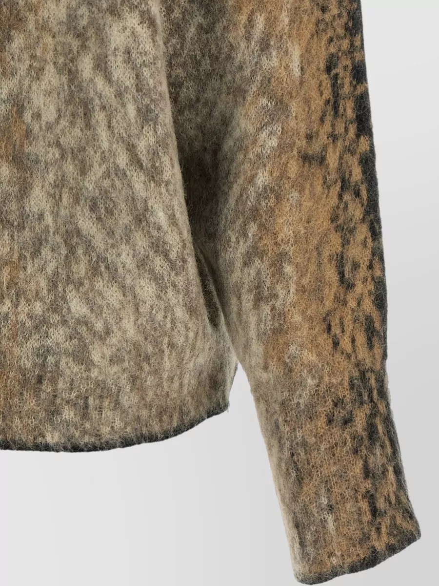 Nude Alpaca Wool Oversized Abstract Pattern Sweater