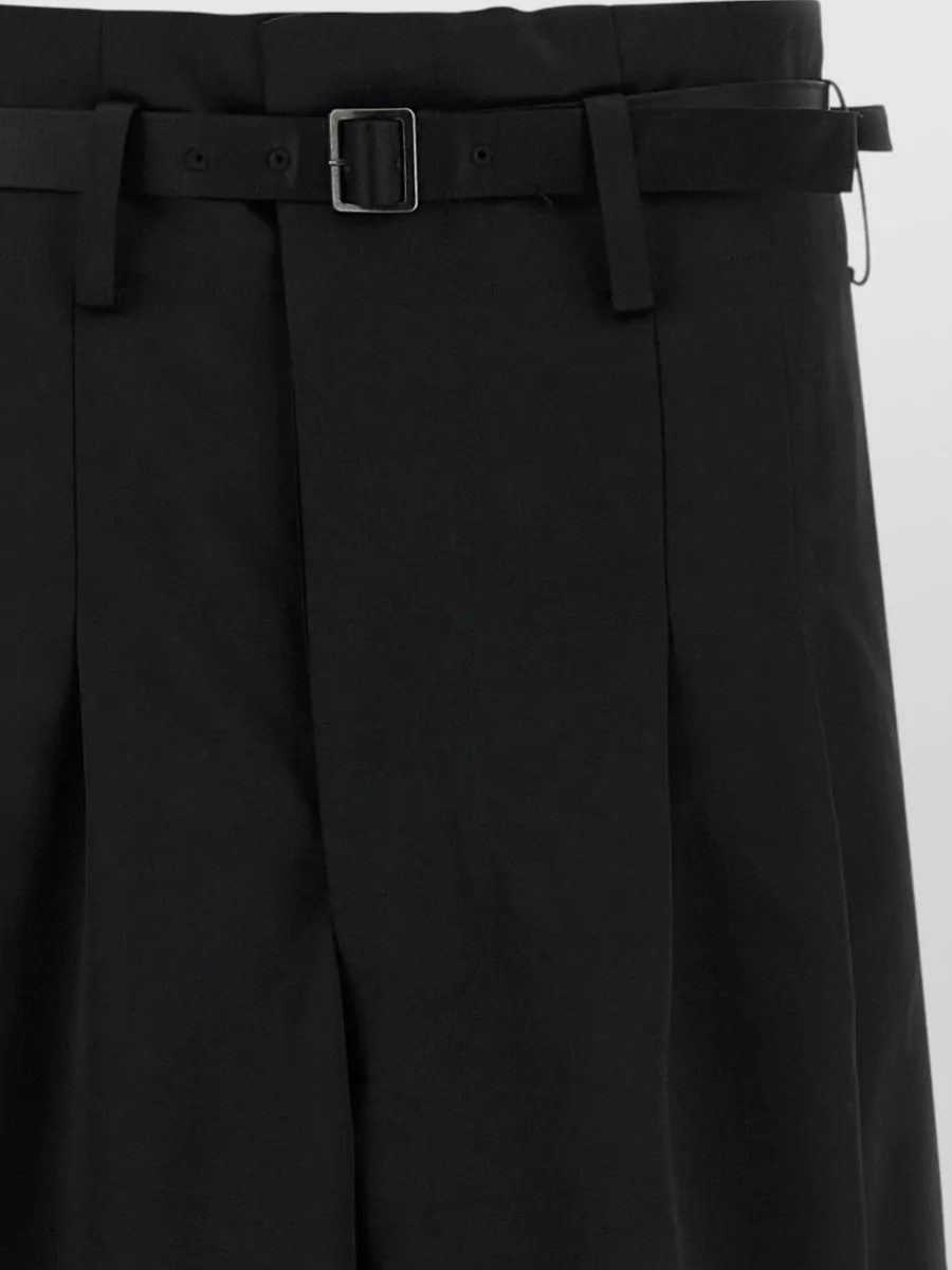 Junya Watanabe High-Rise Cropped Wide-Leg Tailored Shorts