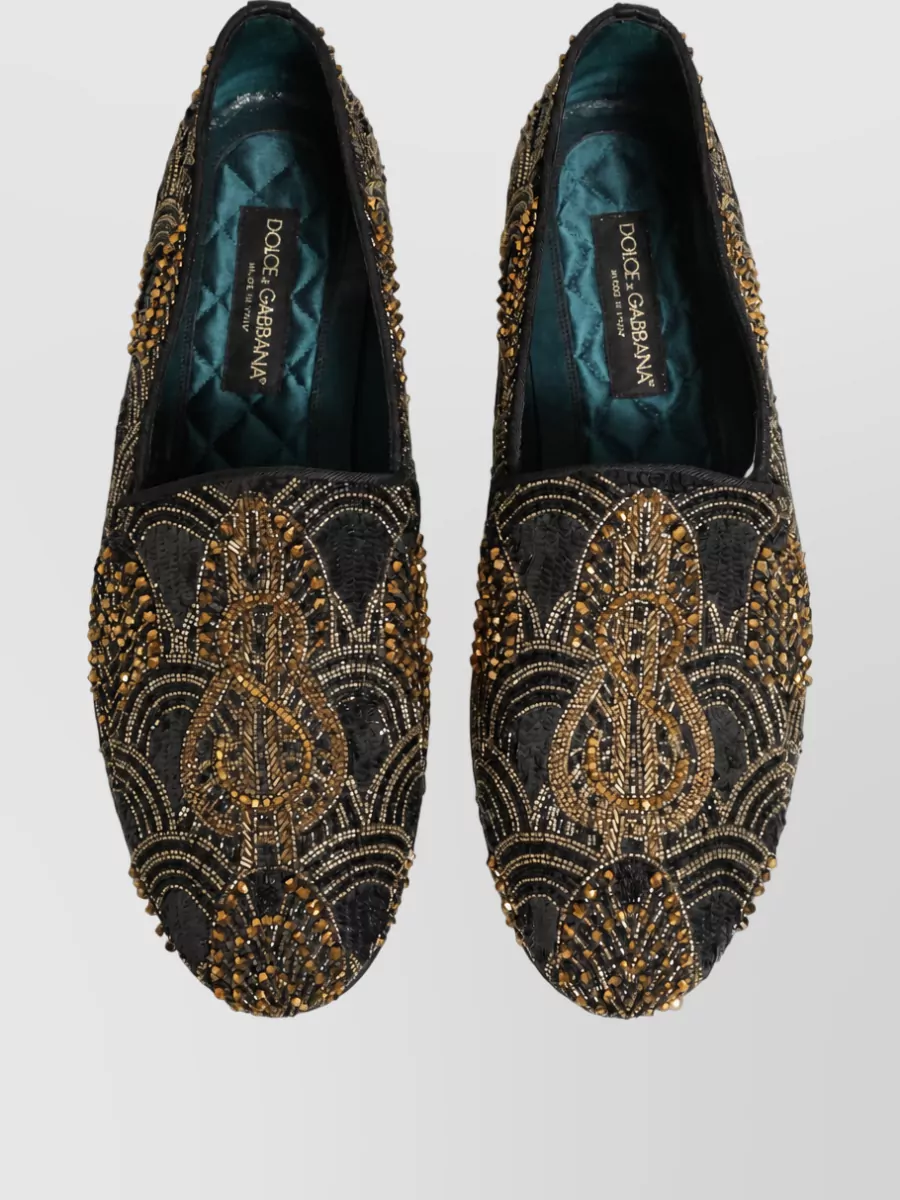 Dolce&Gabbana Leather Embellished Loafers