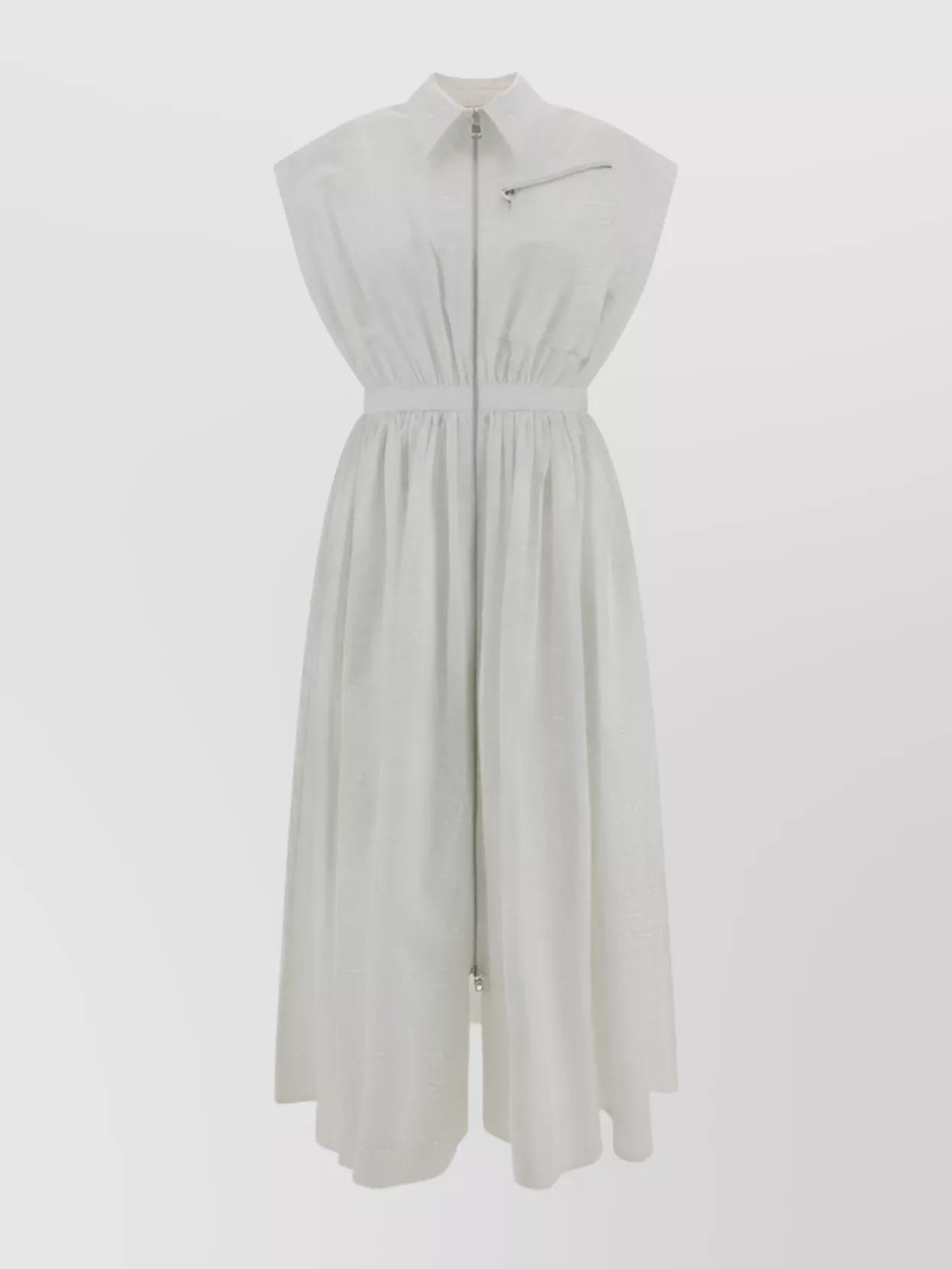 Shop Alexander Mcqueen Long Cotton Dress Ruffle Skirt