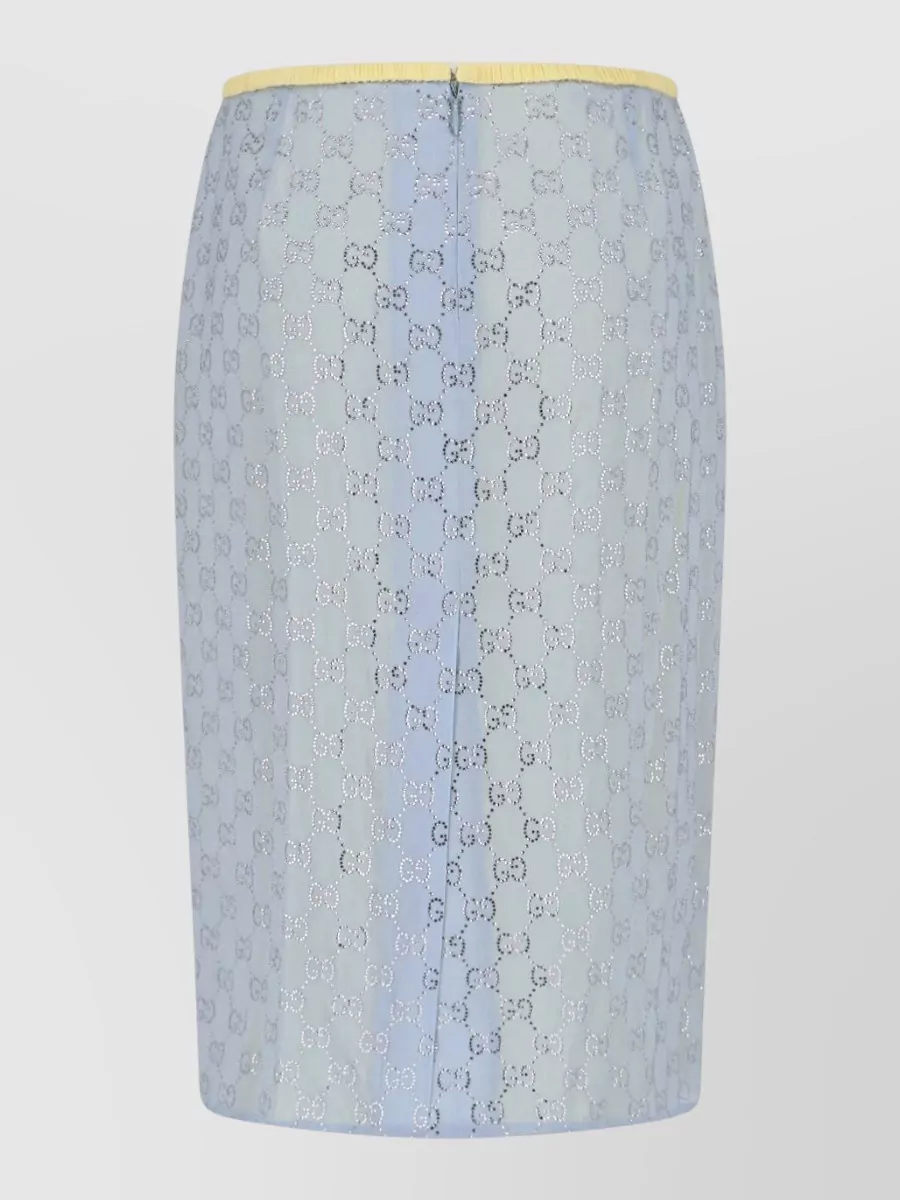 Gucci Silk Crystal Pencil Skirt