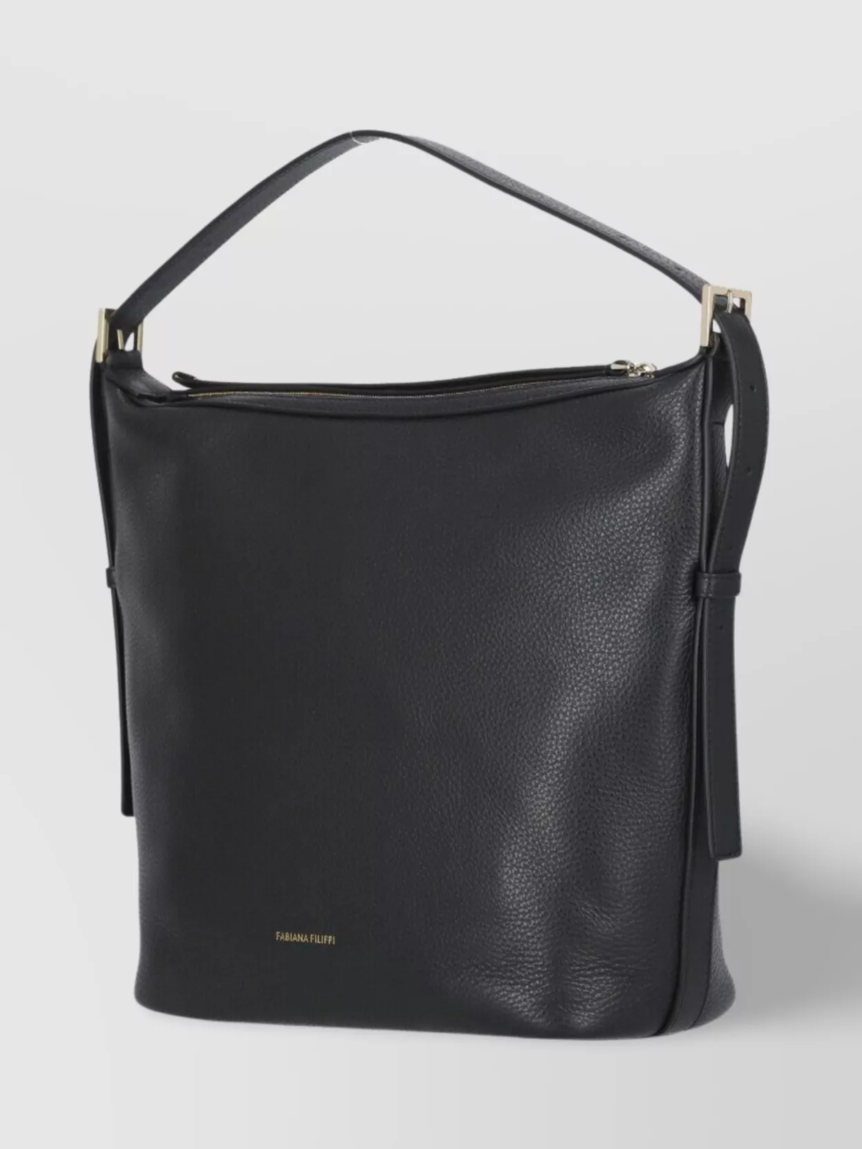Fabiana Filippi Pebbled Leather Shoulder Bag With Adjustable Strap