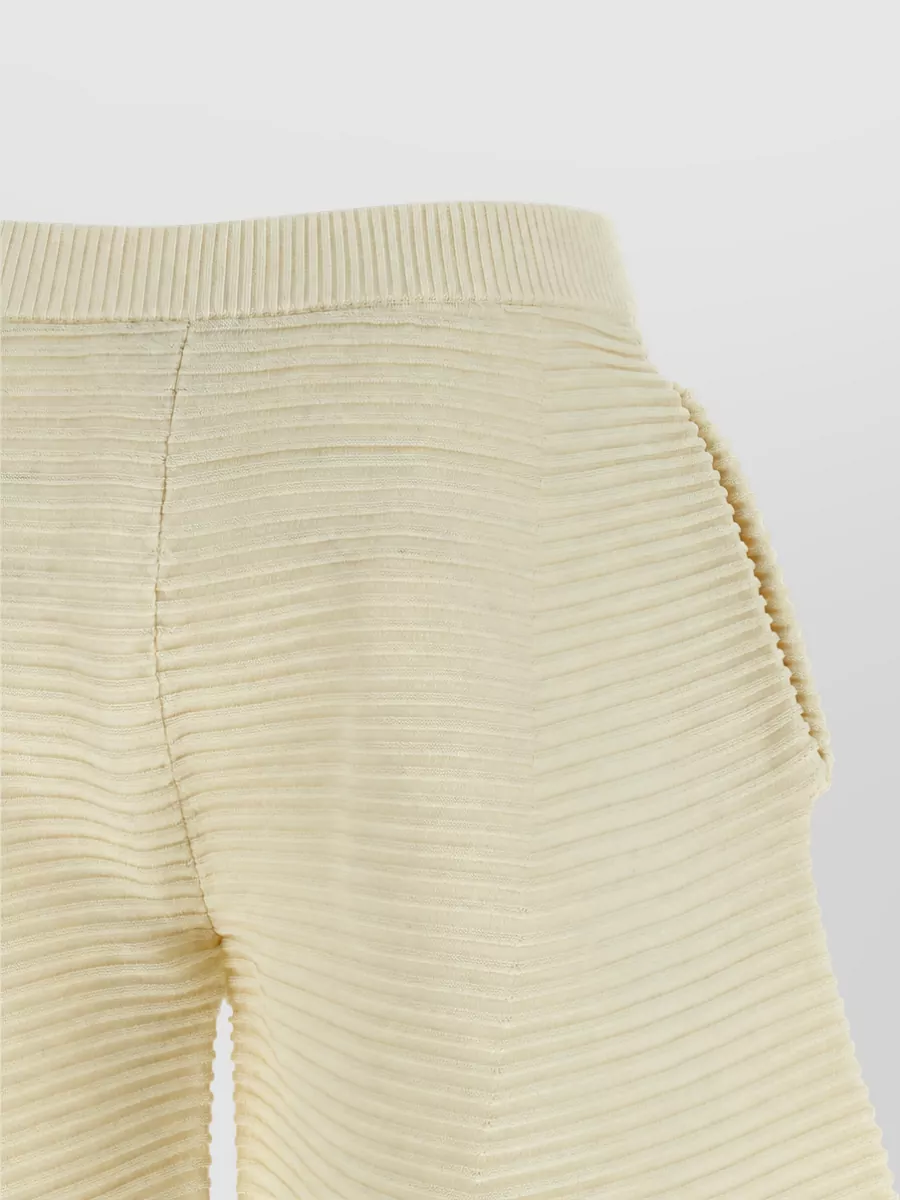 Issey Miyake Ribbed Cropped Wide-Leg Knee-Length Shorts
