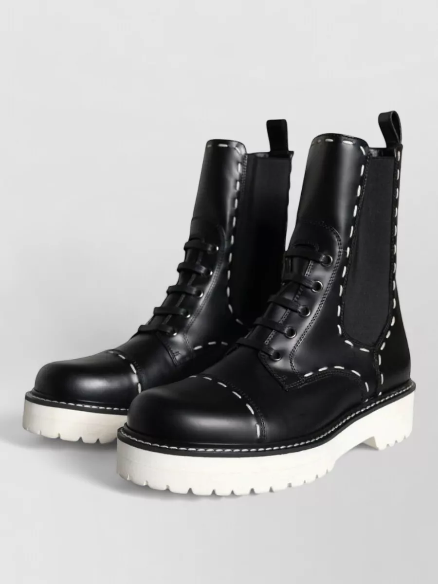 Dolce&Gabbana leather combat mid calf boots