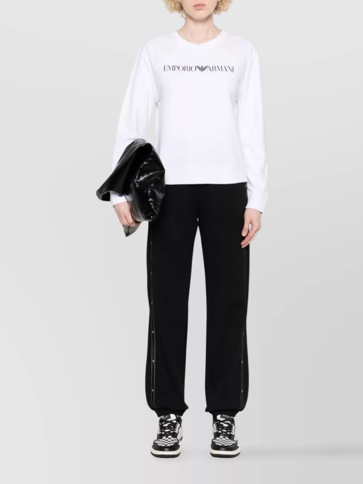 Emporio Armani Cotton Trousers With Side Stripe Detail