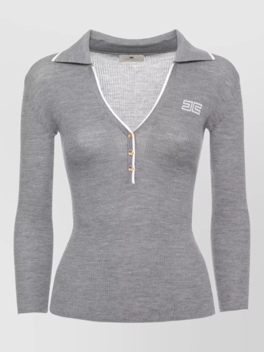 Elisabetta Franchi Ribbed wool crewneck sweater
