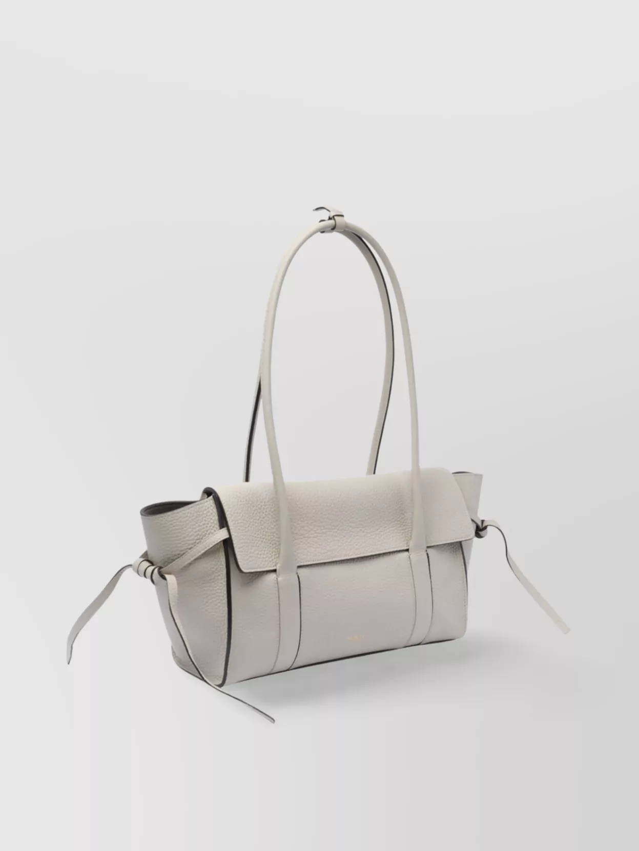 Mulberry Leather Textured Shoulder Bag With Double Handles