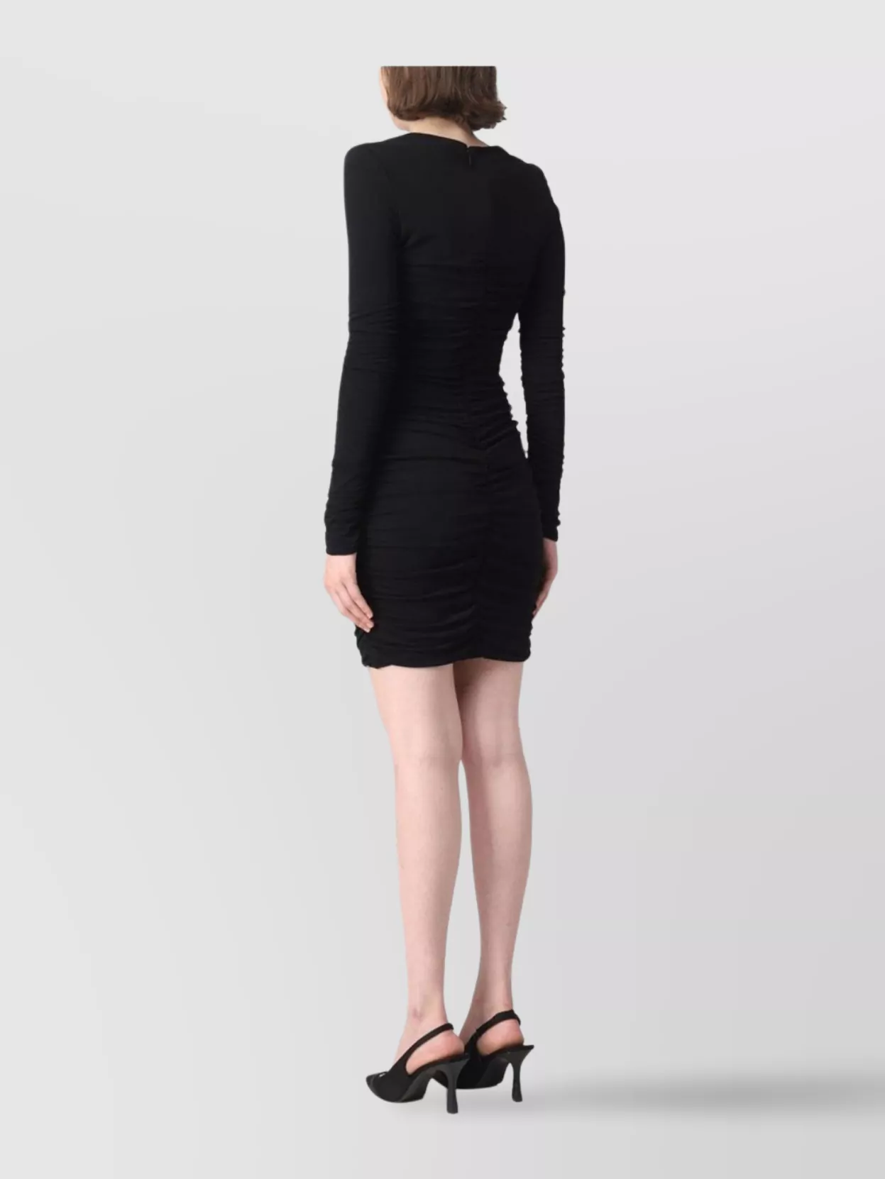 Pinko Silhouette Ajustée V-Neckline Long Sleeves Ruched Detailing