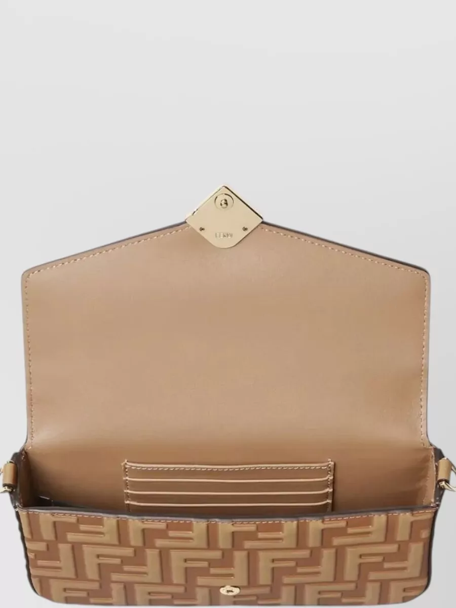 Fendi Ff Diamonds Leather Wallet Chain Bag