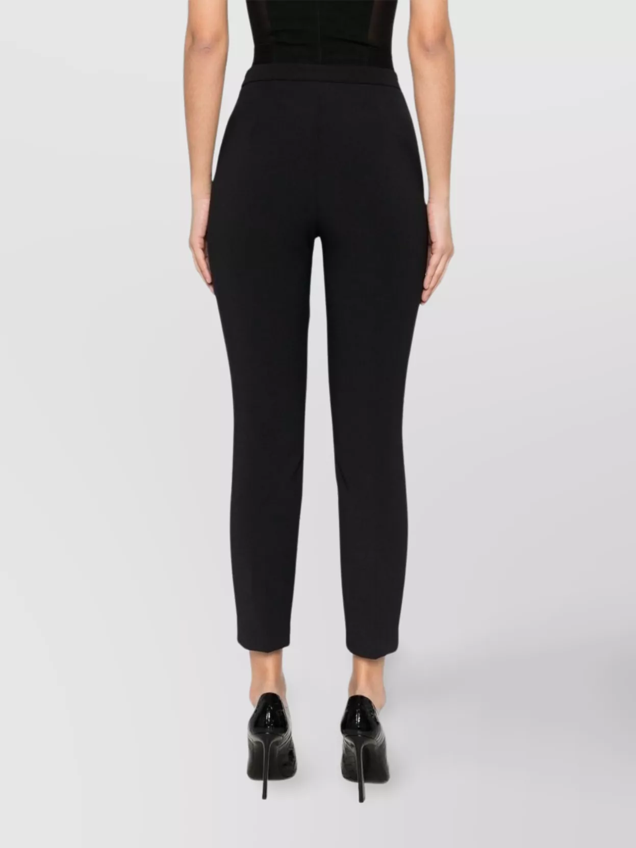 Elisabetta Franchi Straight Cropped High Waist Trousers