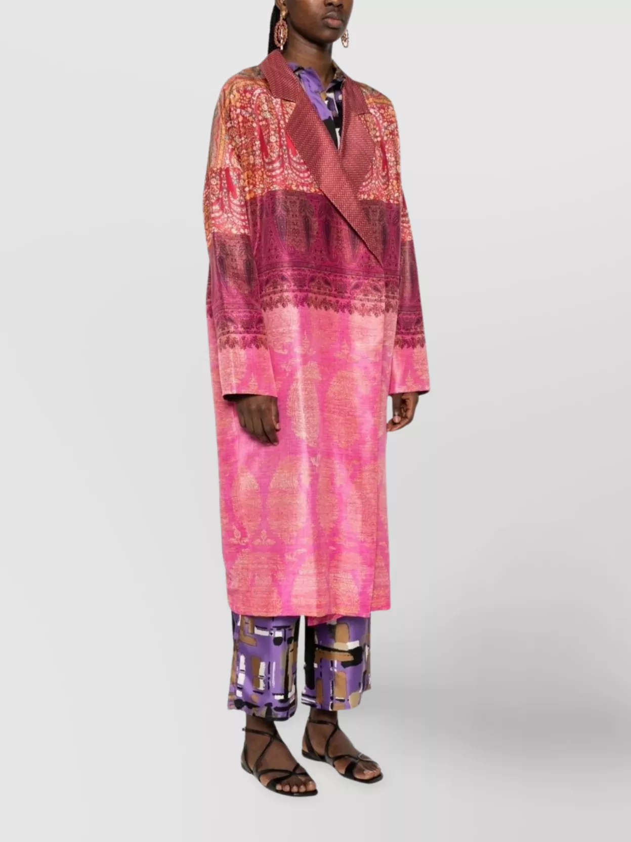 Pierre Louise Mascia Long Sleeve Drop Shoulder Overcoat