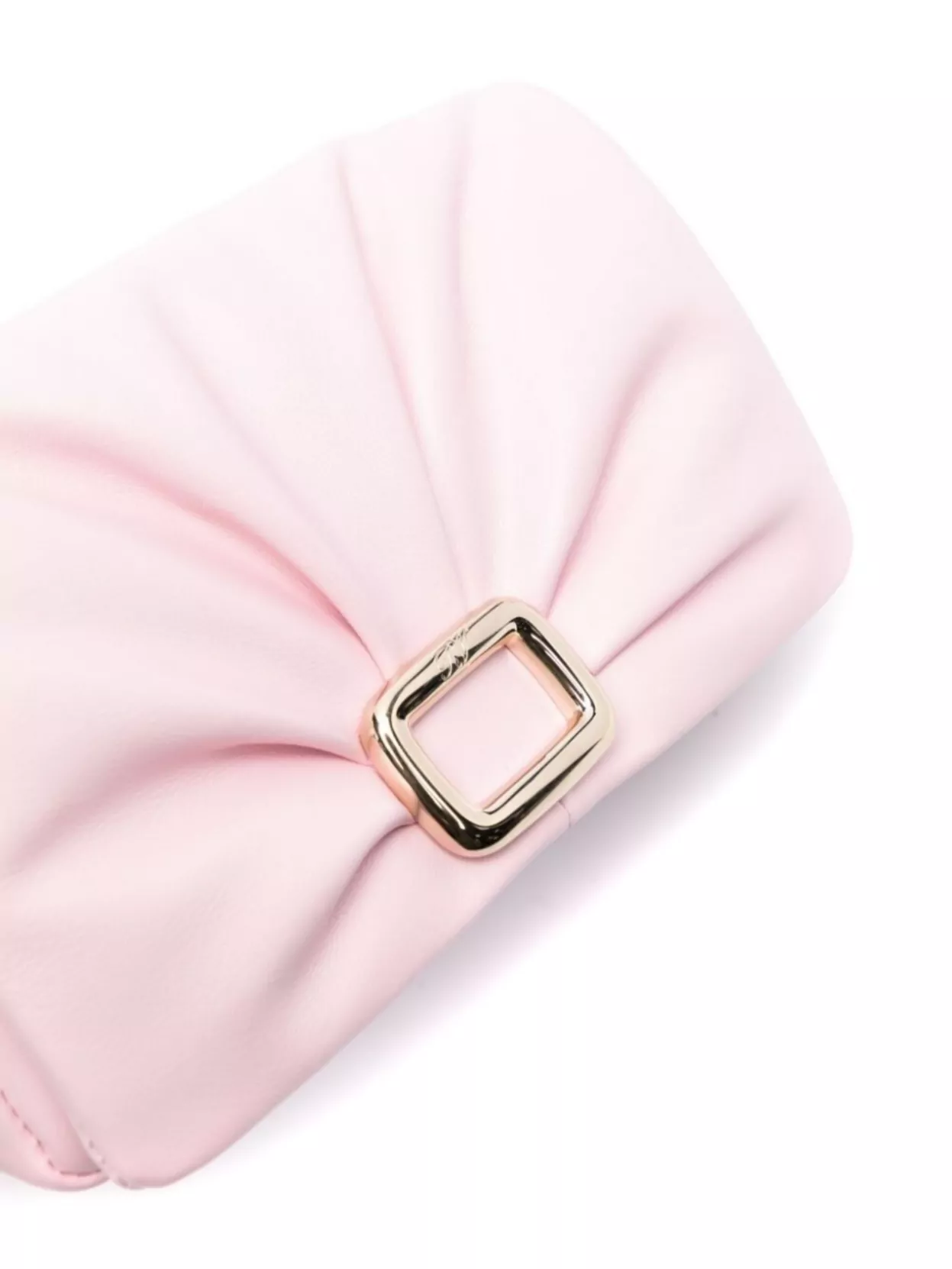 Roger Vivier Gathered Front Buckle Leather Mini Bag