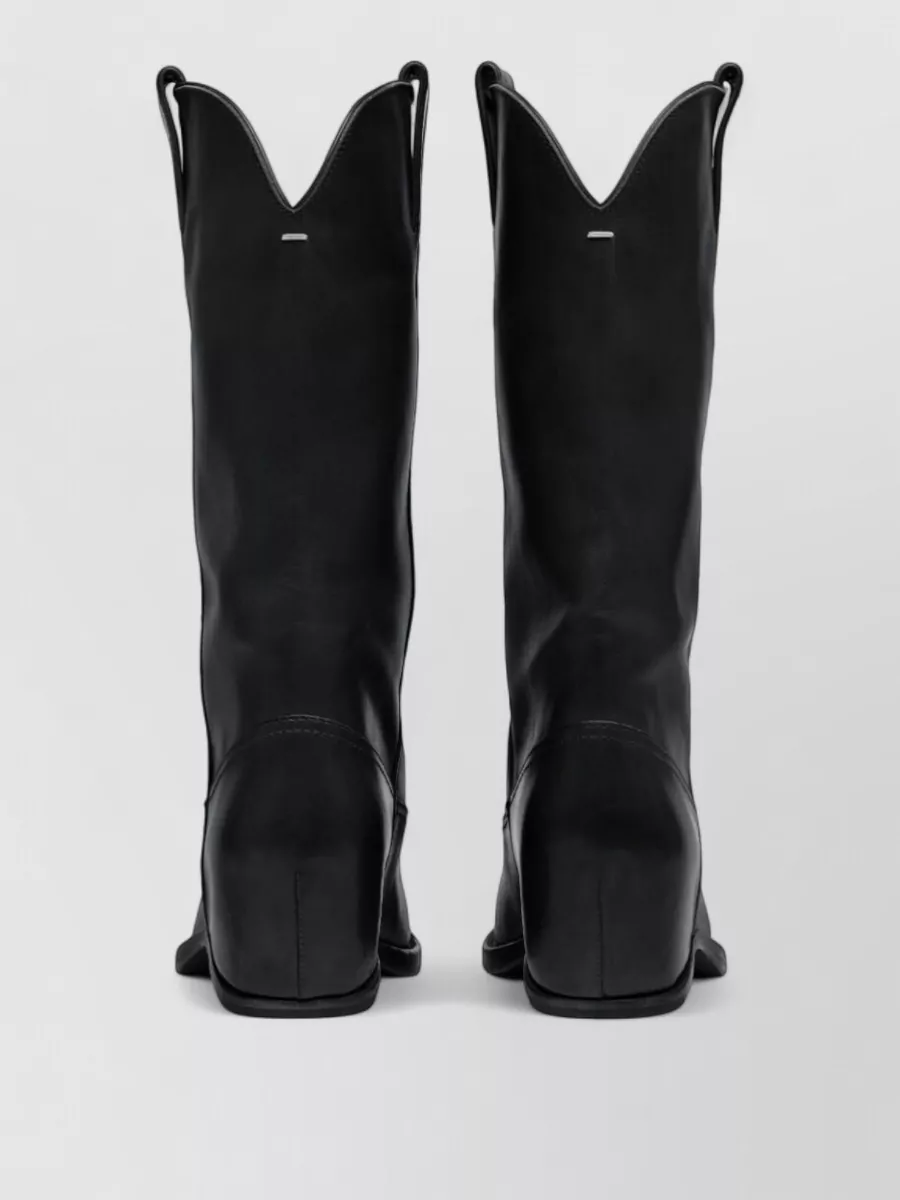 Maison Margiela Leather Heel-Less Western Knee-High Boots