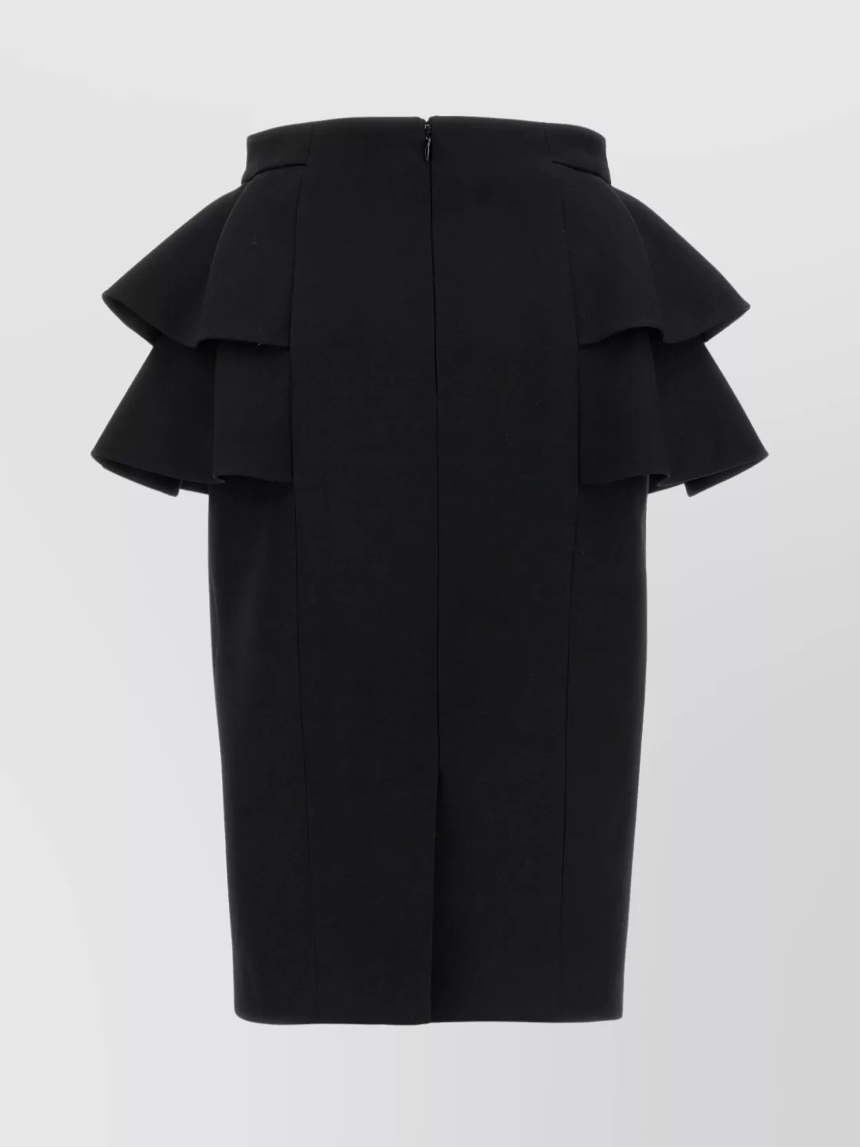 Valentino Couture Crepe High-waisted Skirt With Ruffle Detail In Black