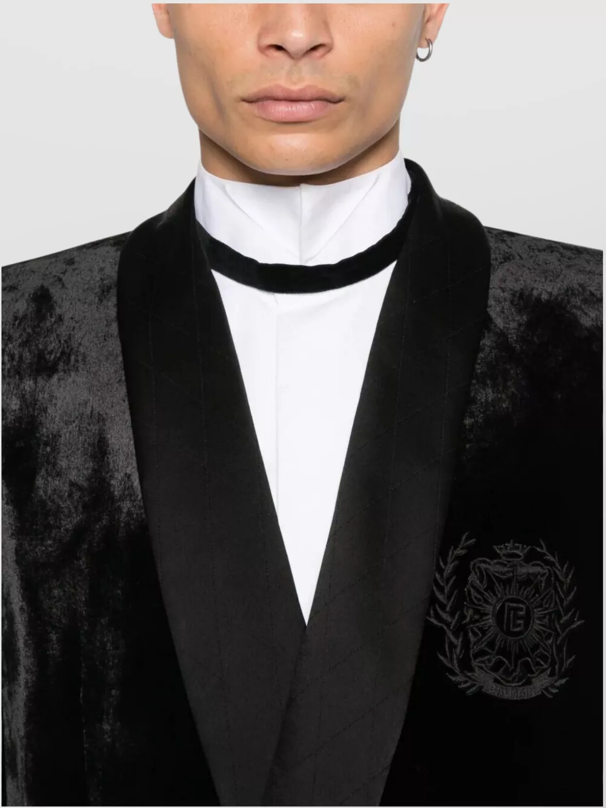 Balmain Velvet And Satin Belted Jacket With Tassel