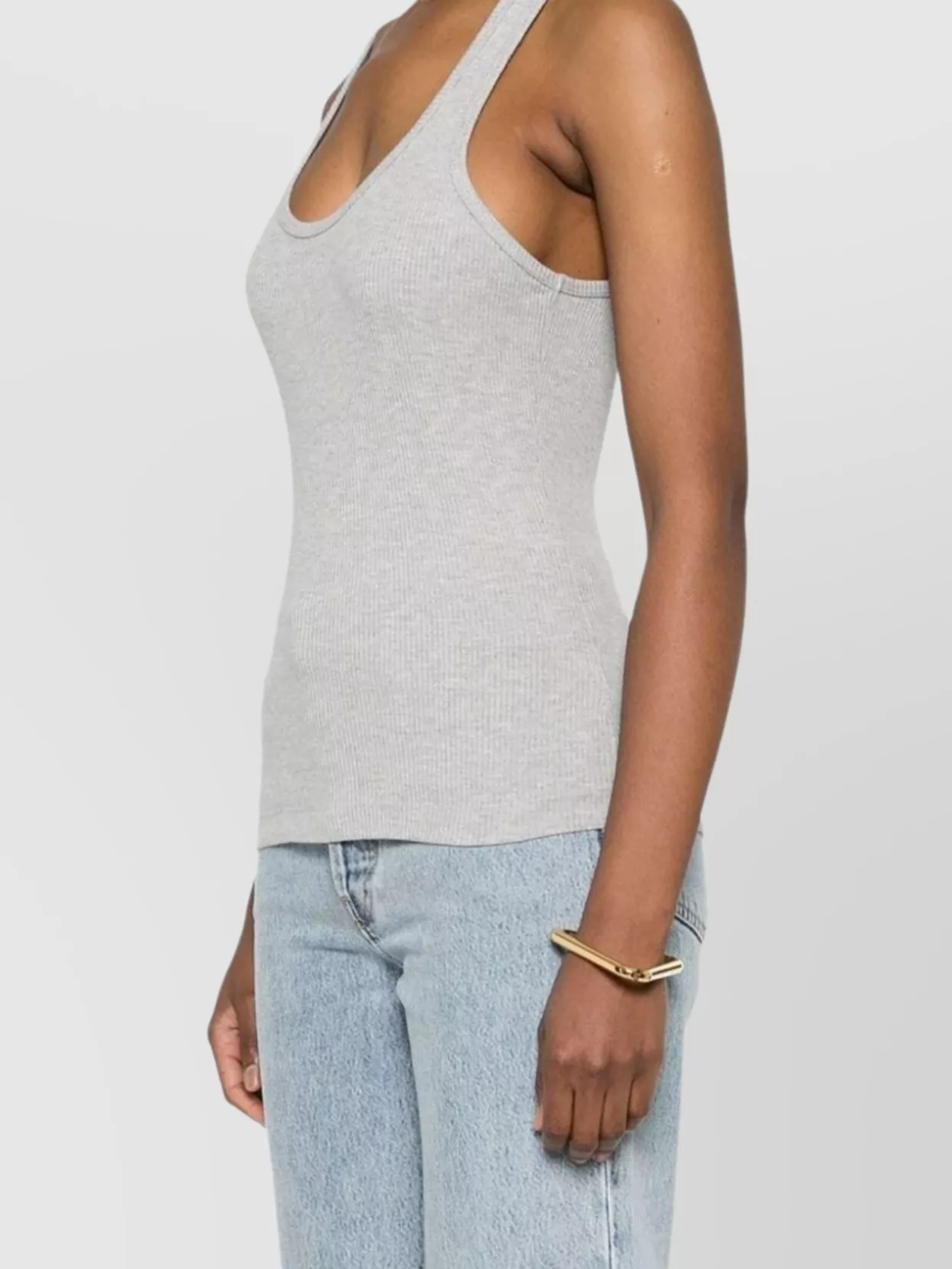 Agolde Poppy Ribbed Stretch Organic Cotton And Tencel Lyocell-blend Jersey Tank