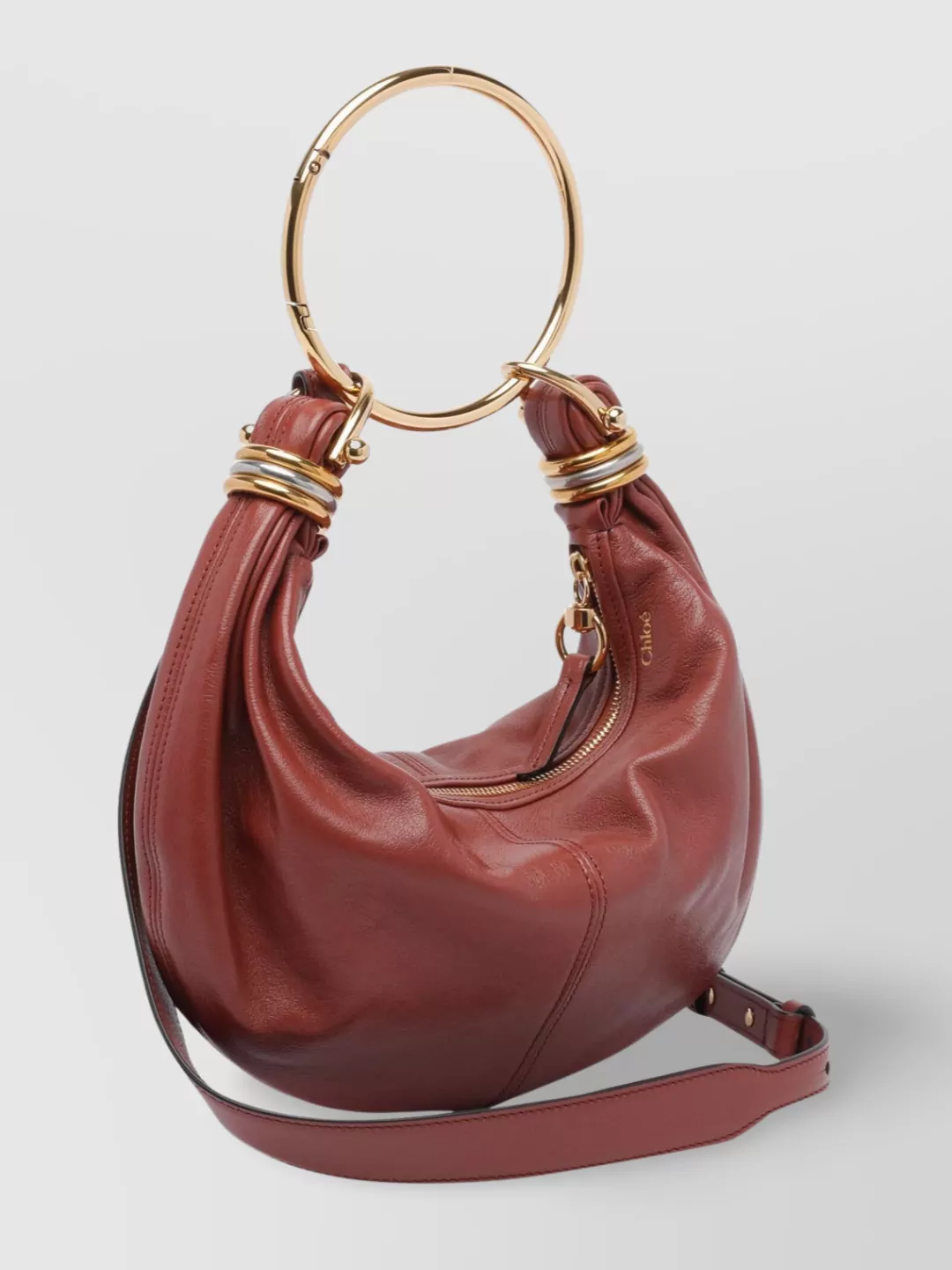 Chloé Soft Leather Round Handle Adaptable Strap Bracelet Bag