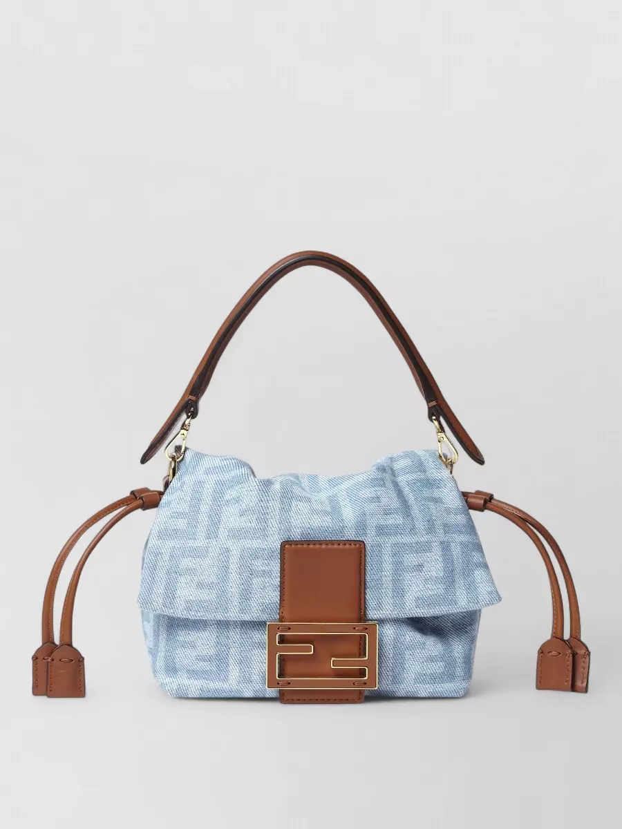 Fendi Mamma Baguette Small Denim Bucket Bag