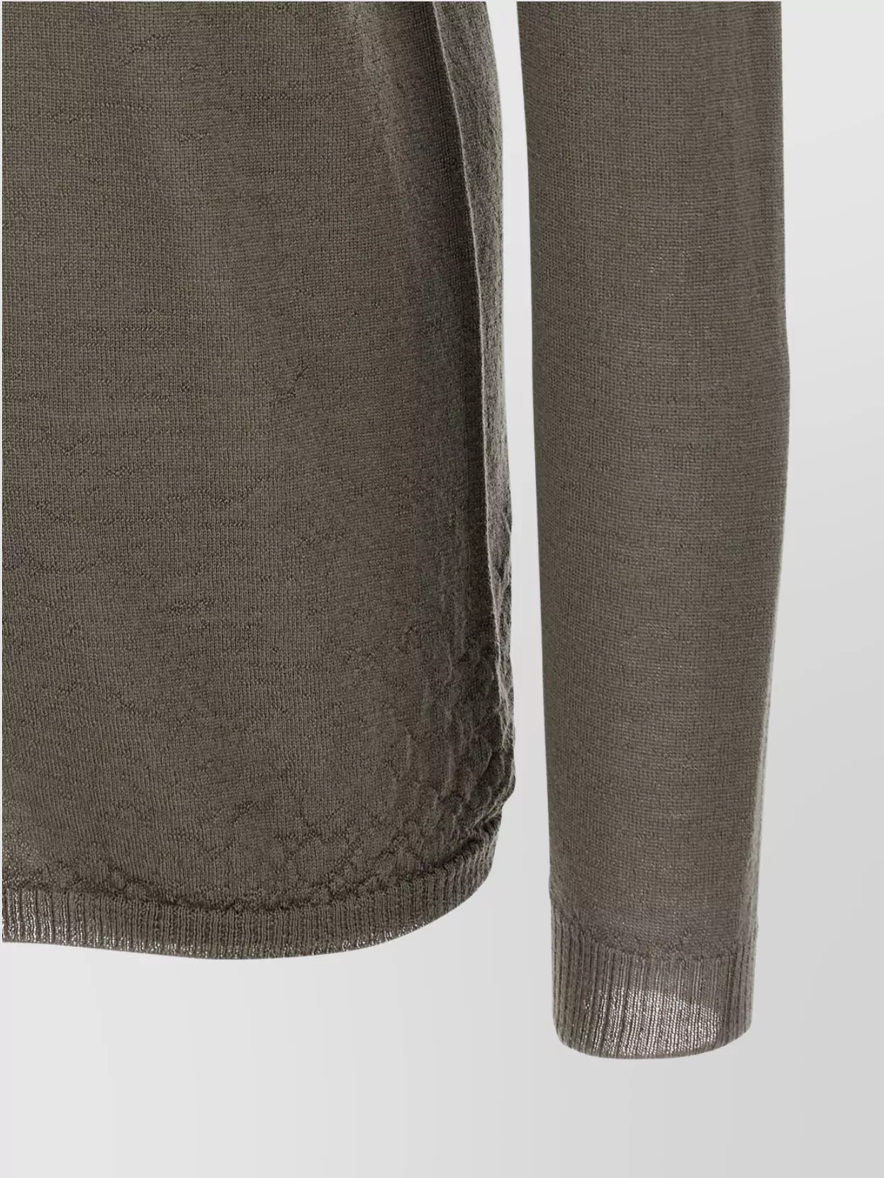 Rick Owens Ribbed Crew-neck Sweater In Brown
