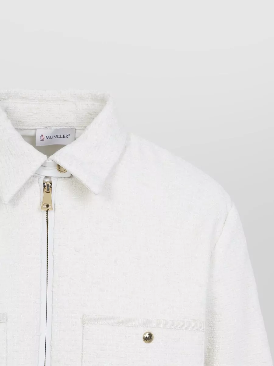 Moncler Bouclé Down Fitted Jacket
