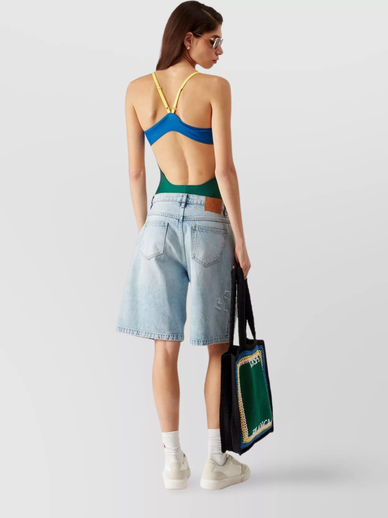 Casablanca Block Swimsuit With High-Cut Leg