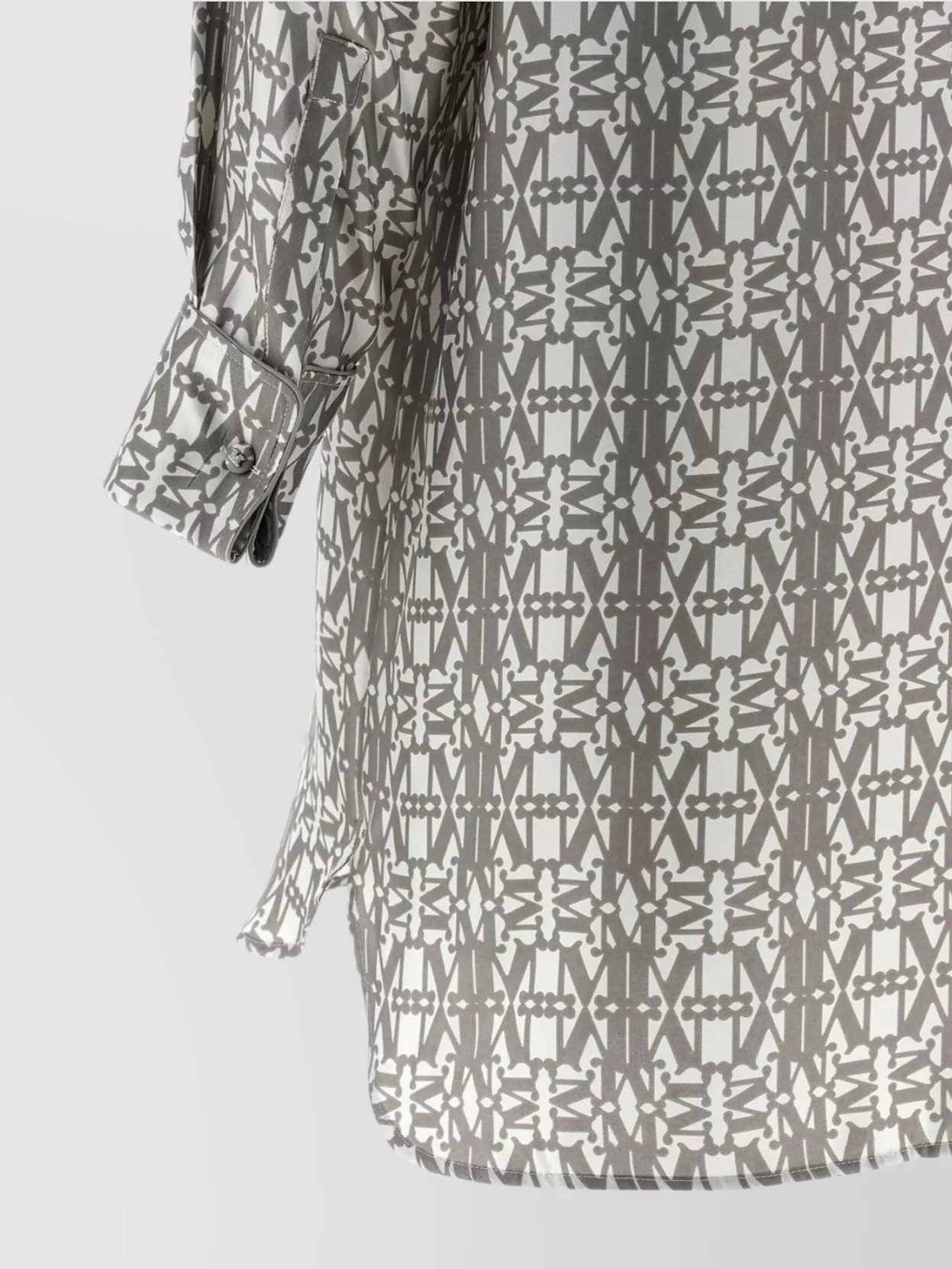 Max Mara Geometric Long Sleeve Dress With Side Slits