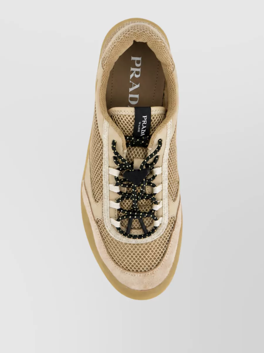 Prada Leather Low Top Lace Up Shoes