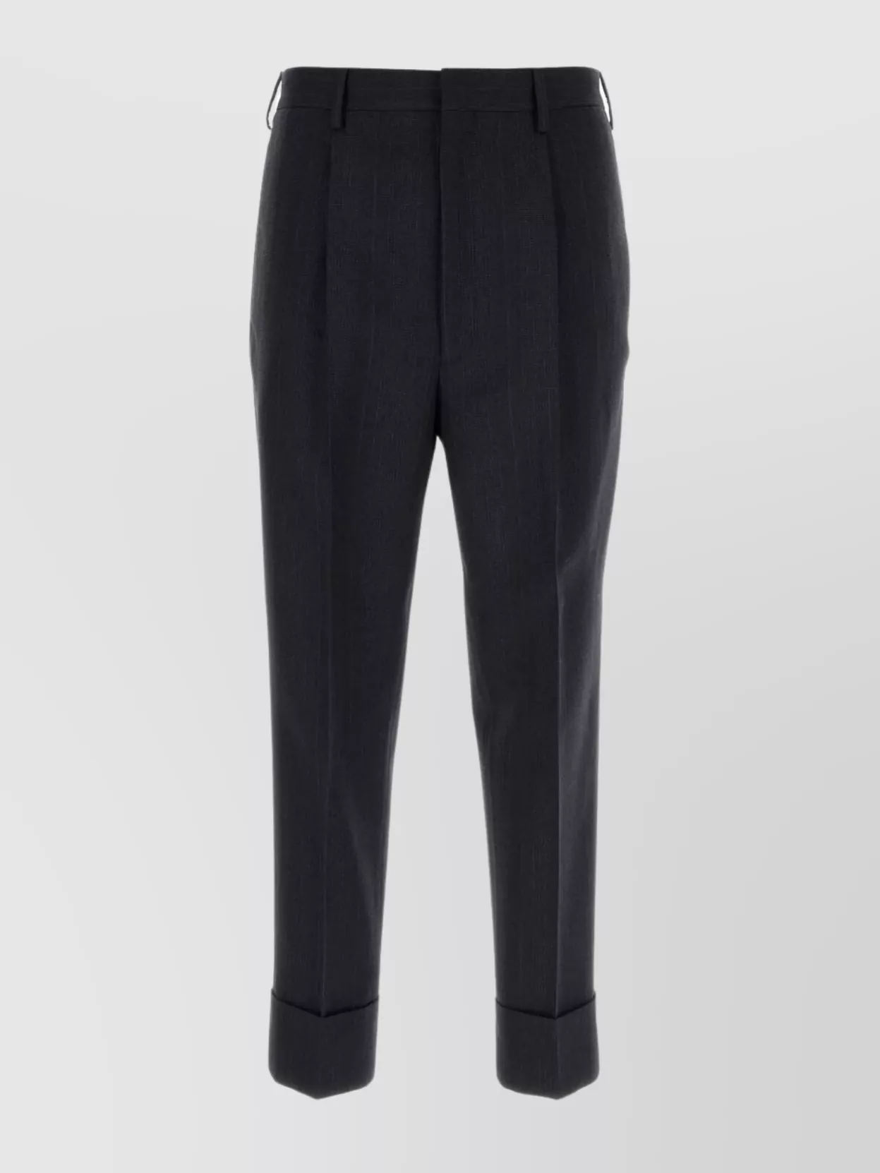 Shop Prada Striped Embroidered Wool Pant In Black